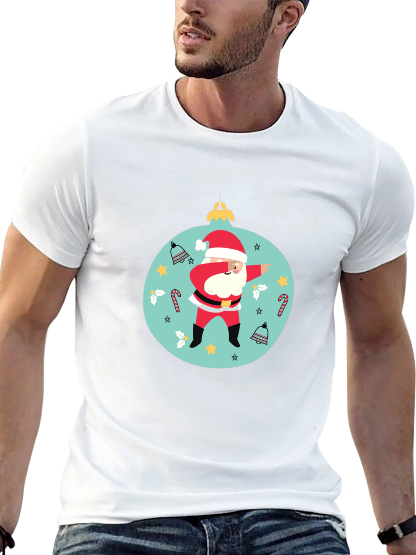 Dabbing Santa Christmas Ornament T-Shirt