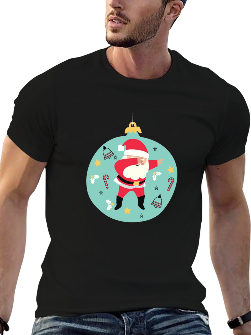 Dabbing Santa Christmas Ornament T-Shirt