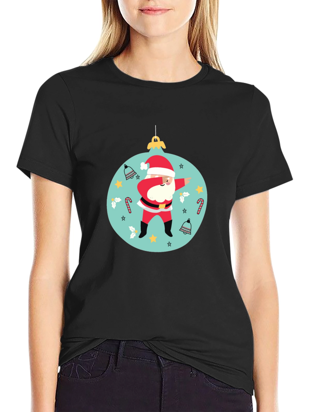 Dabbing Santa Christmas Ornament T-Shirt