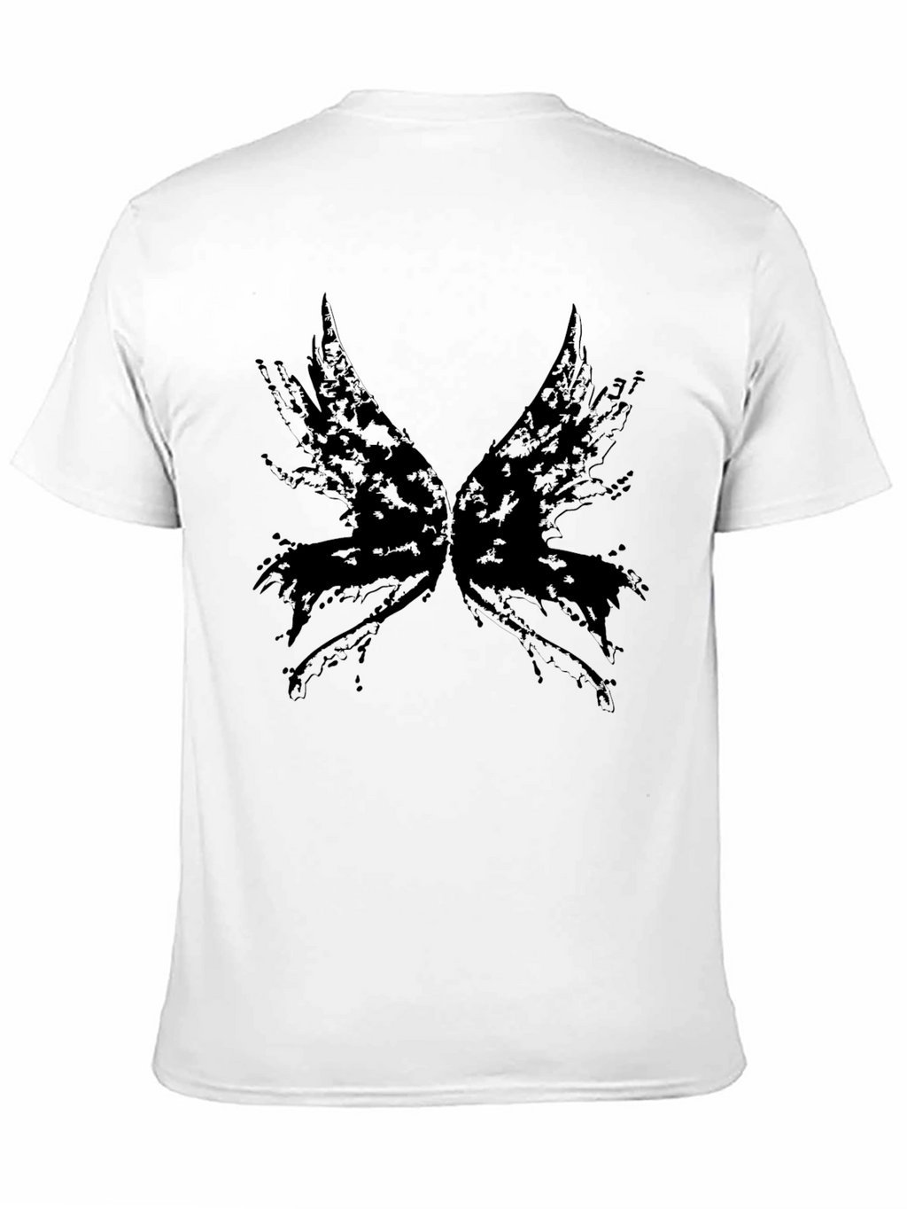 Abstract Wings Graphic Tee - Black Cotton Blend
