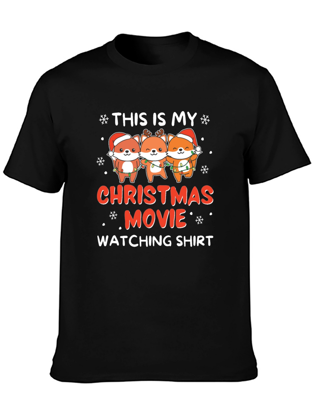 Christmas Movie Watching Shirt with Cute Foxes