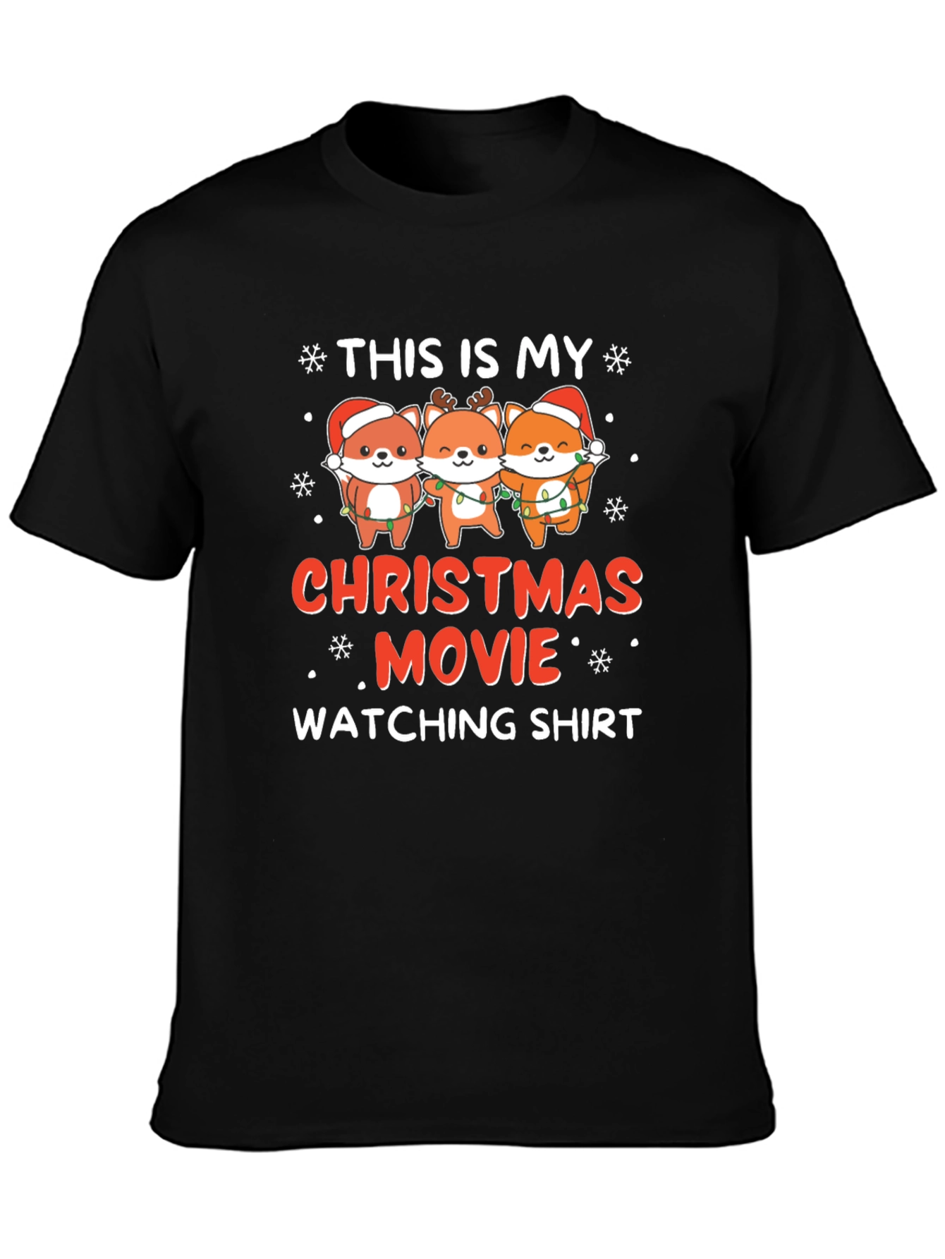 Christmas Movie Watching Shirt with Cute Foxes