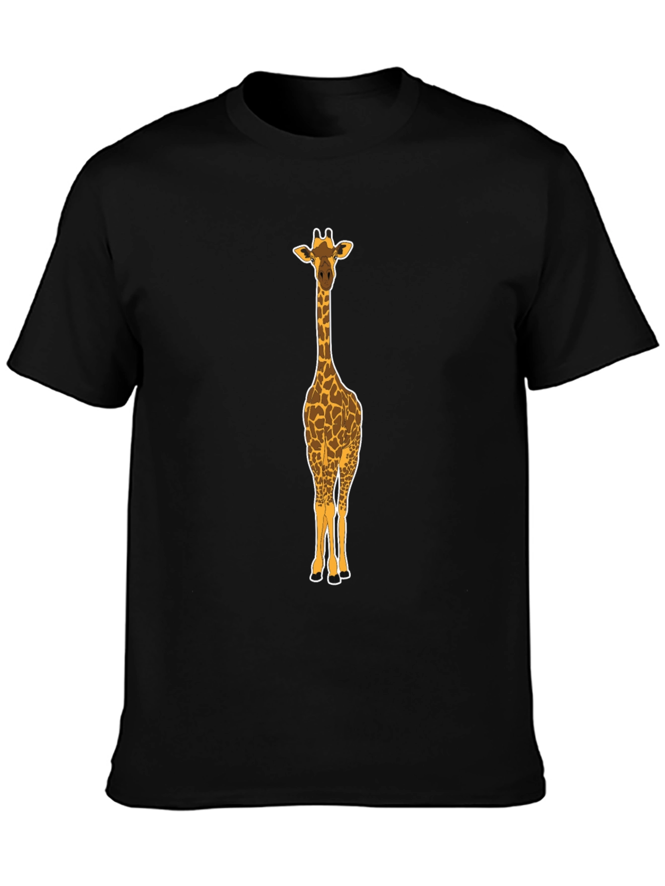 Giraffe Graphic Tee - Mens Black Crew Neck T-Shirt