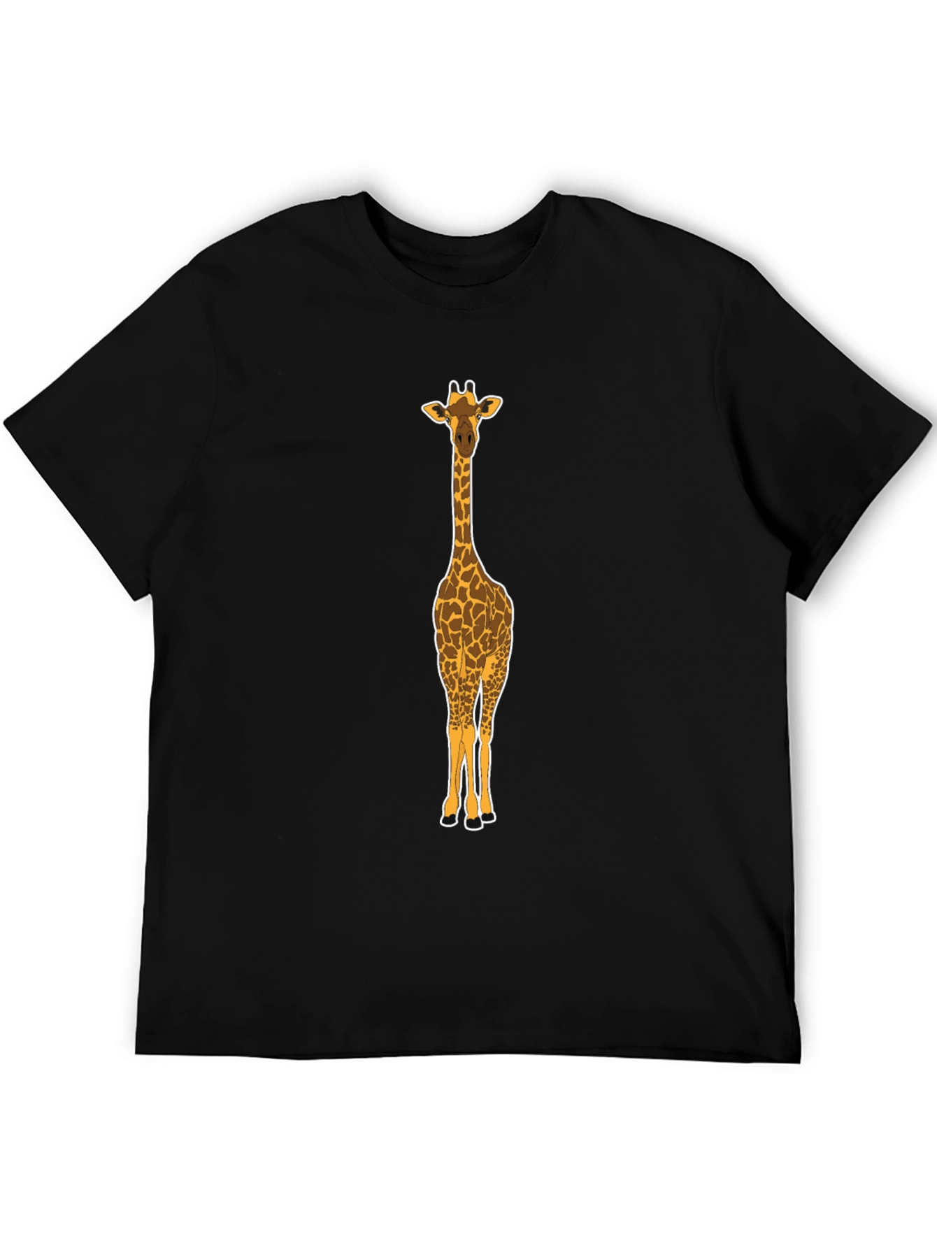 Giraffe Graphic Tee - Mens Black Crew Neck T-Shirt