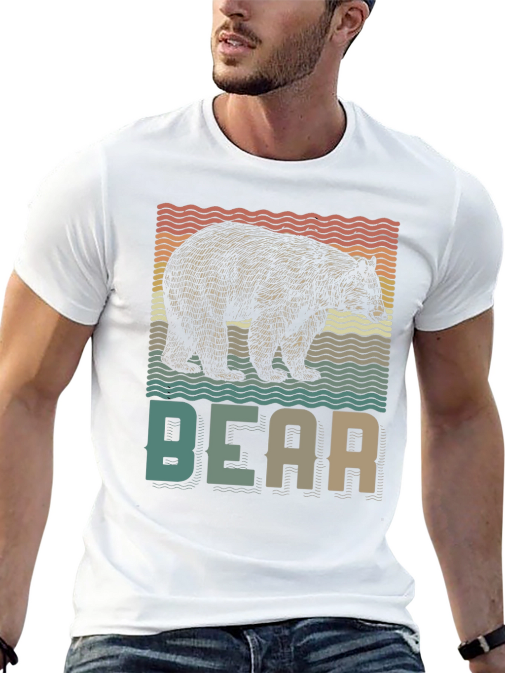 Retro Bear Graphic T-Shirt - Nature Lover Tee