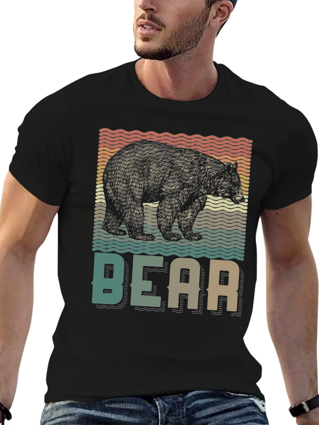 Retro Bear Graphic T-Shirt - Nature Lover Tee