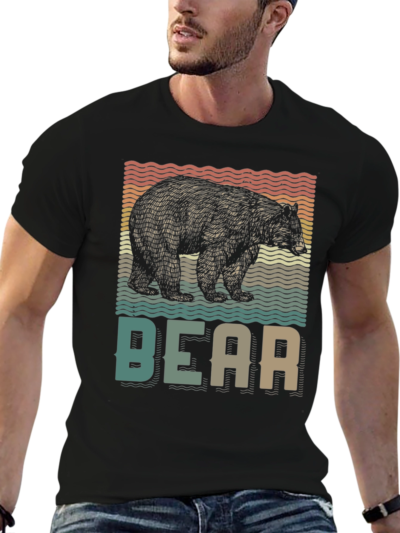 Retro Bear Graphic T-Shirt - Nature Lover Tee
