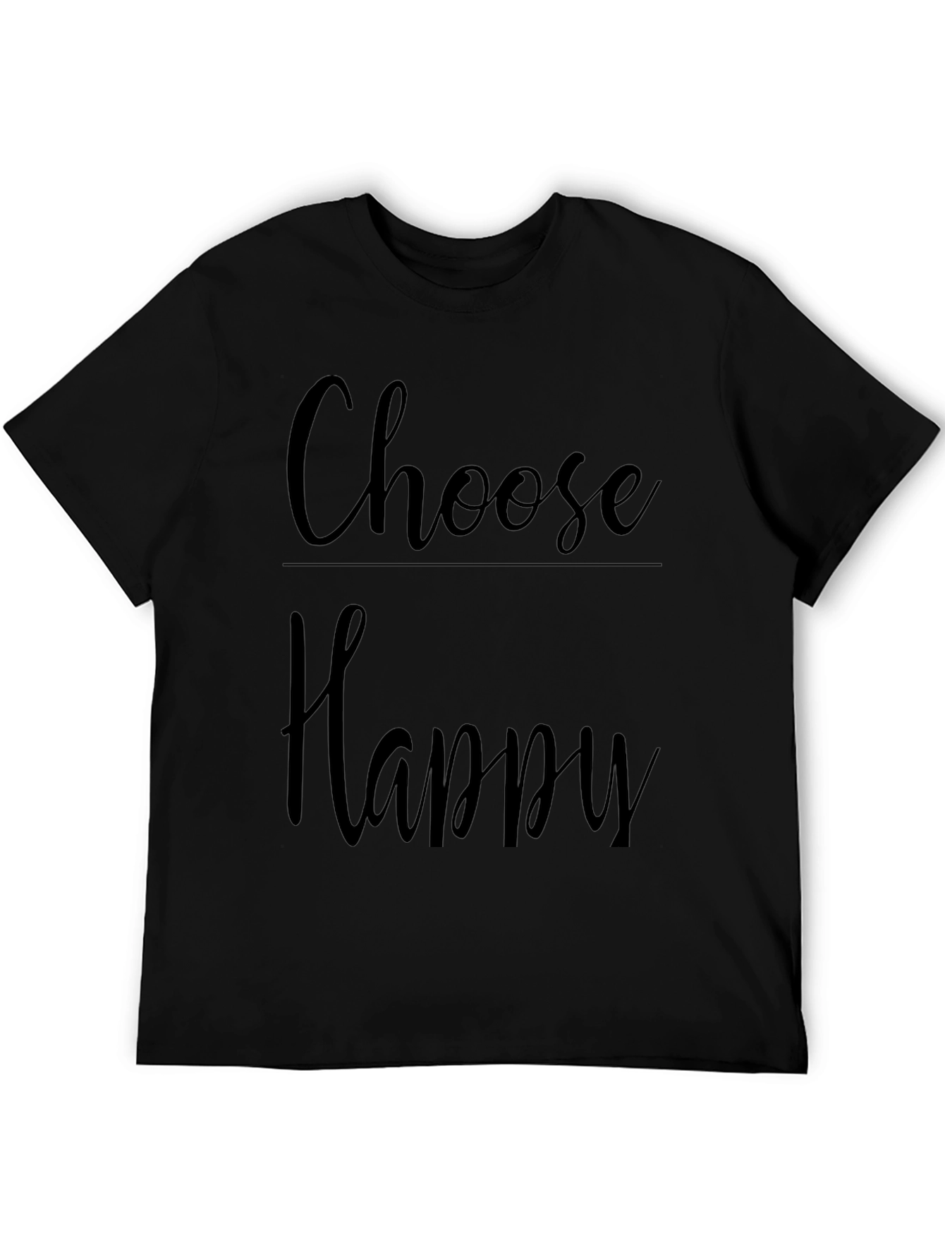 Choose Happy Graphic Tee -  Comfortable Black T-Shirt