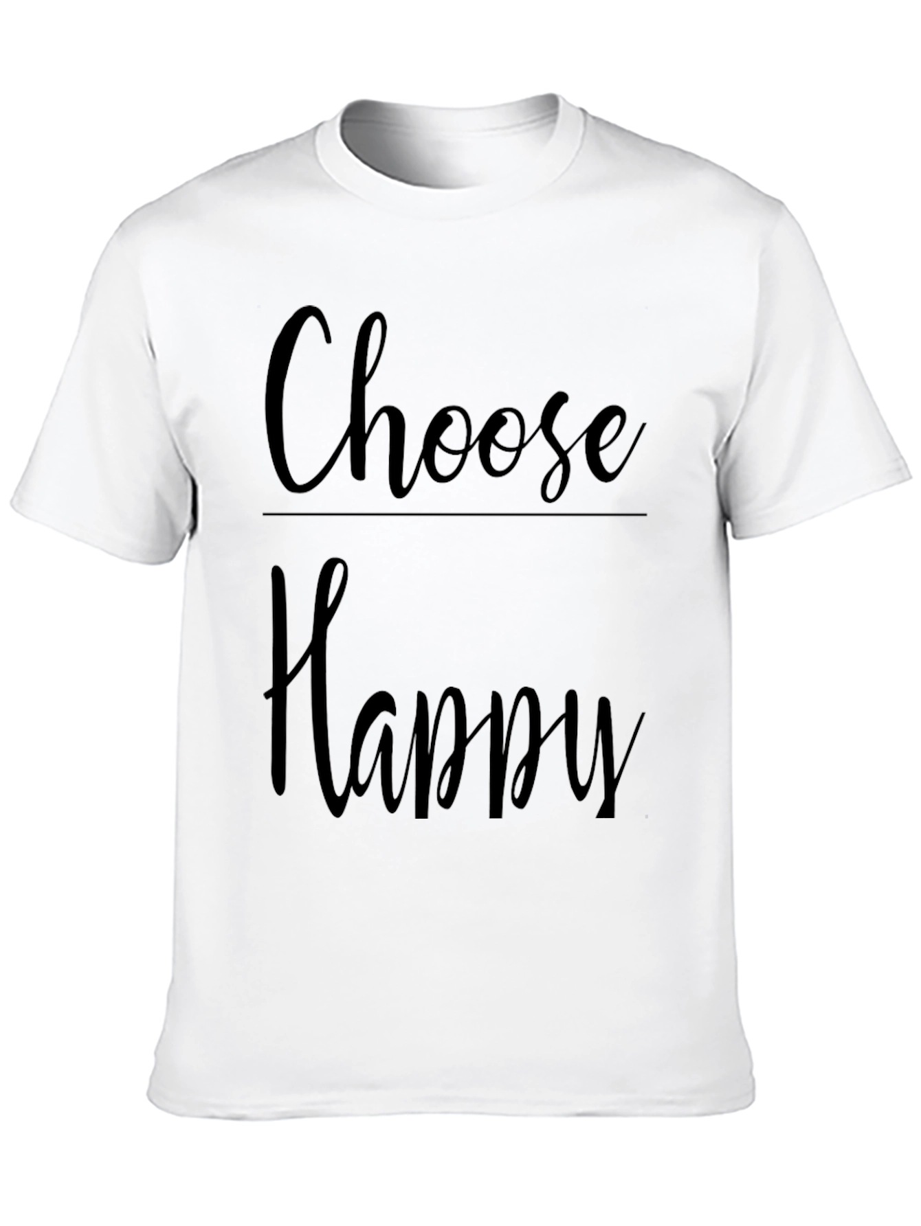 Choose Happy Graphic Tee -  Comfortable Black T-Shirt
