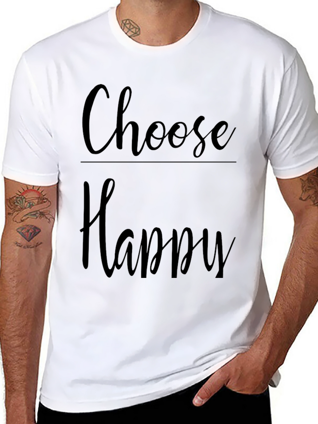 Choose Happy Graphic Tee -  Comfortable Black T-Shirt
