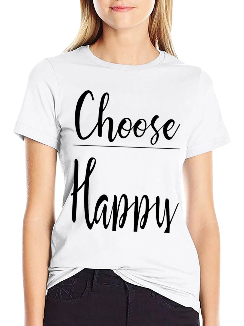 Choose Happy Graphic Tee -  Comfortable Black T-Shirt