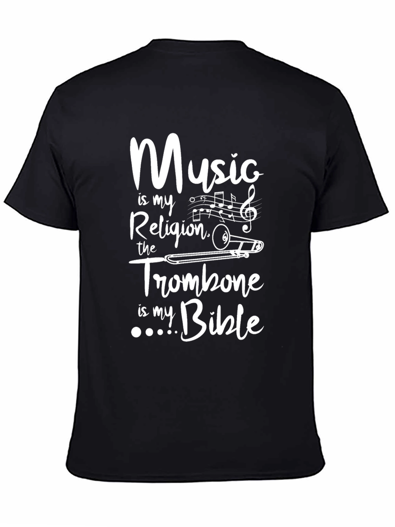 Music Is My Religion Trombone Bible T-Shirt
