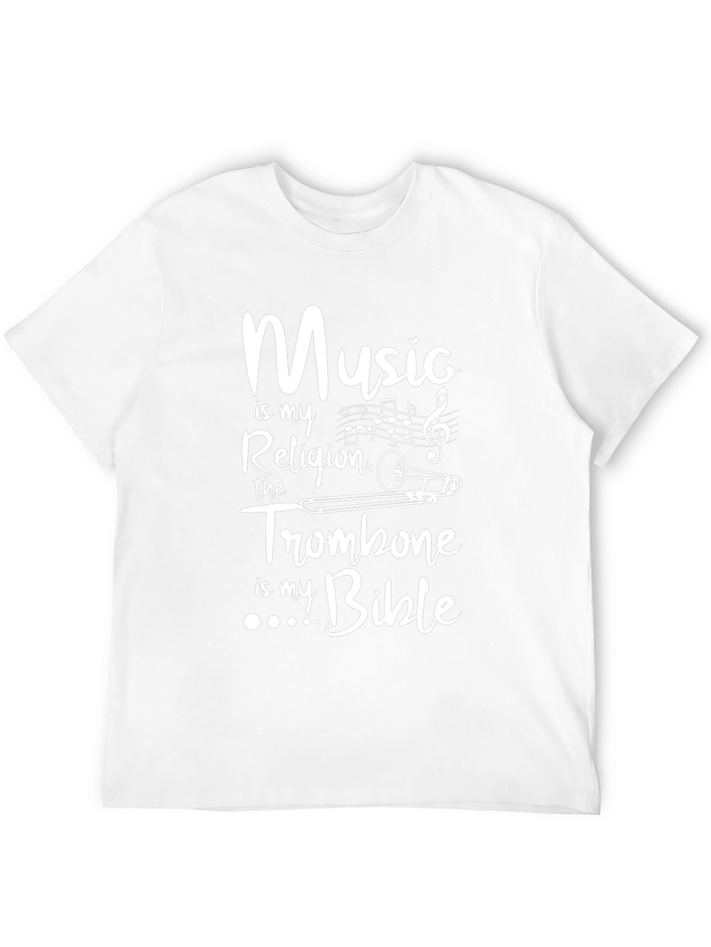 Music Is My Religion Trombone Bible T-Shirt