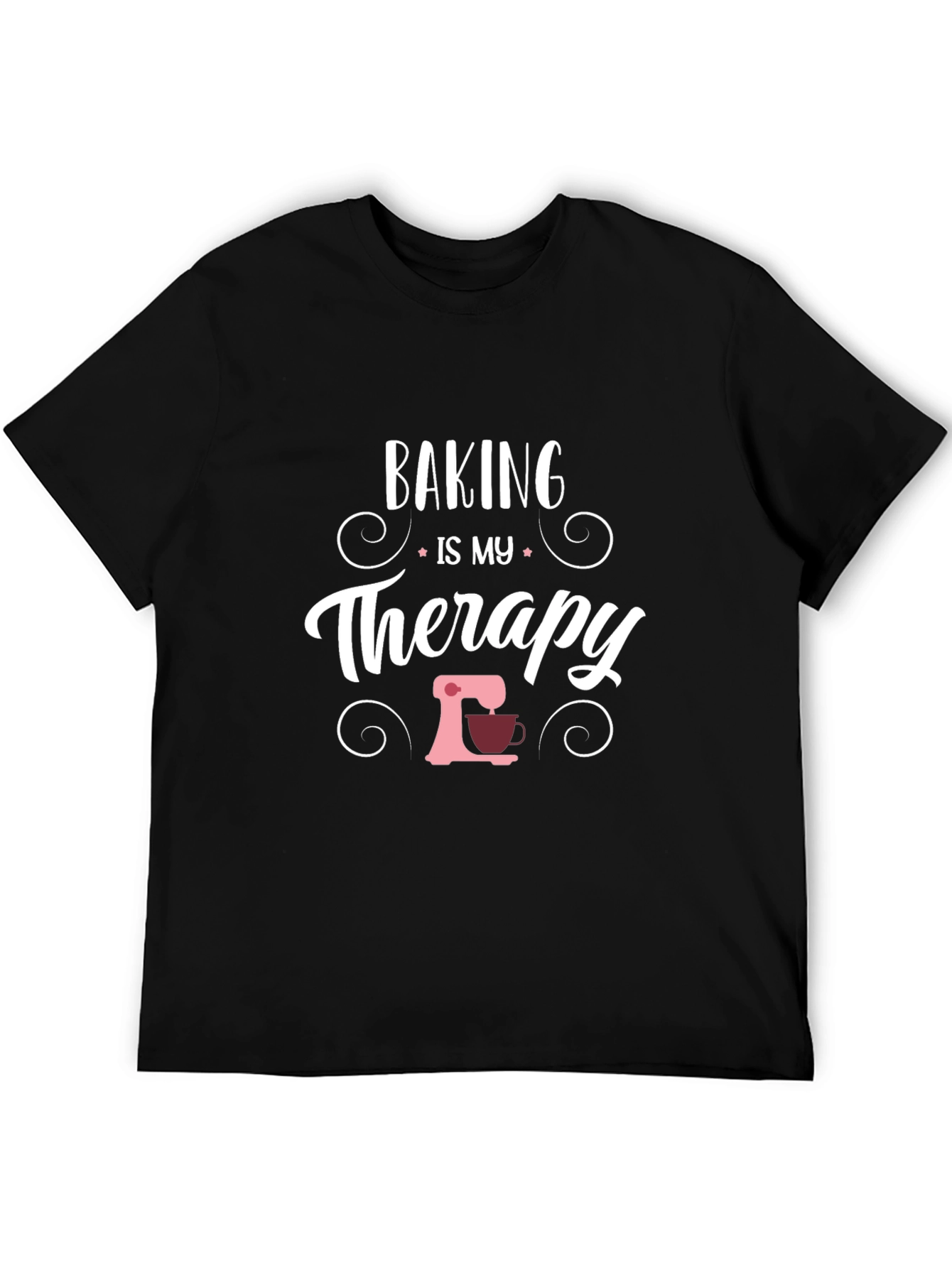 Baking is My Therapy Graphic Tee - Unisex Black T-Shirt