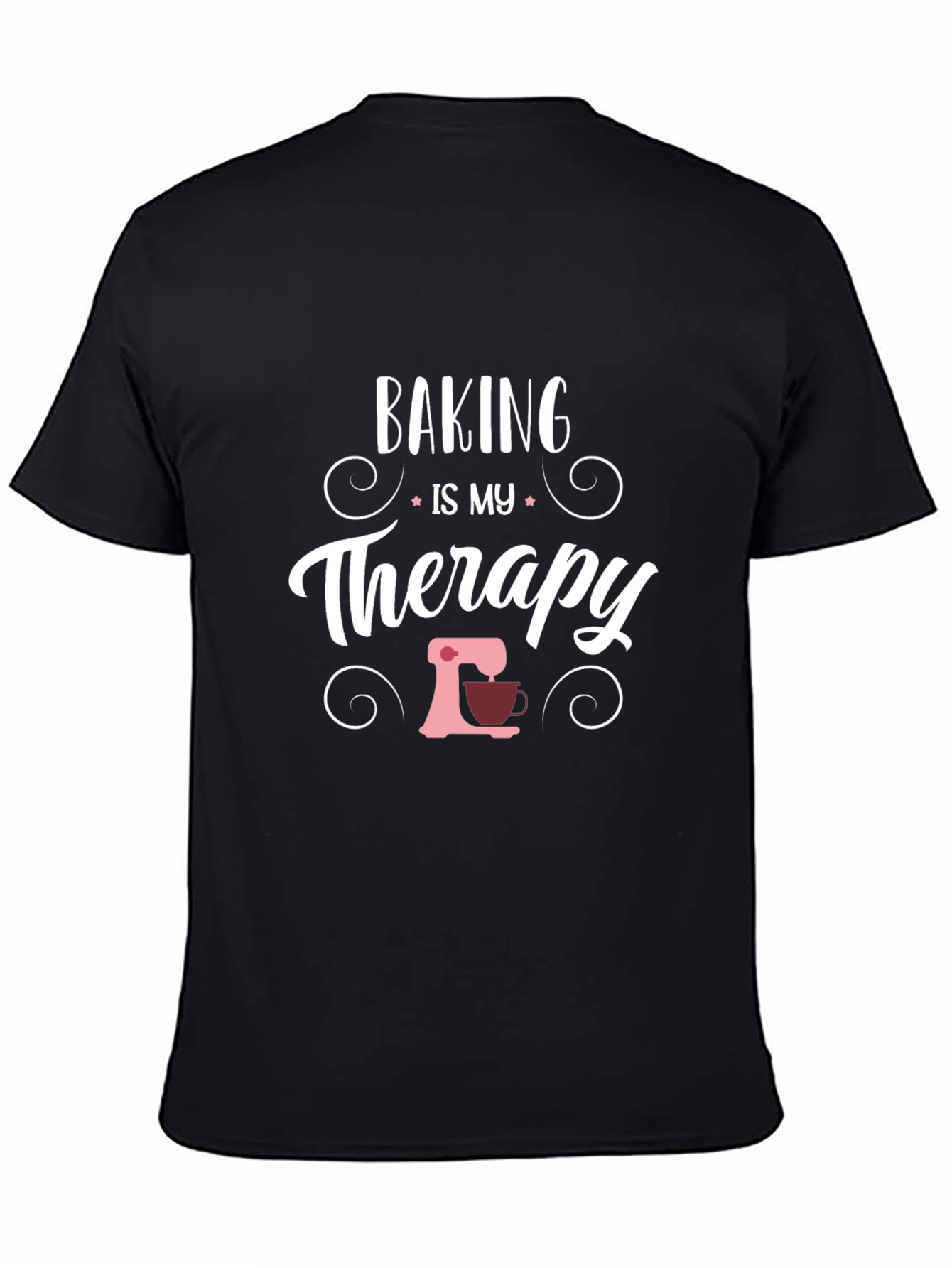 Baking is My Therapy Graphic Tee - Unisex Black T-Shirt