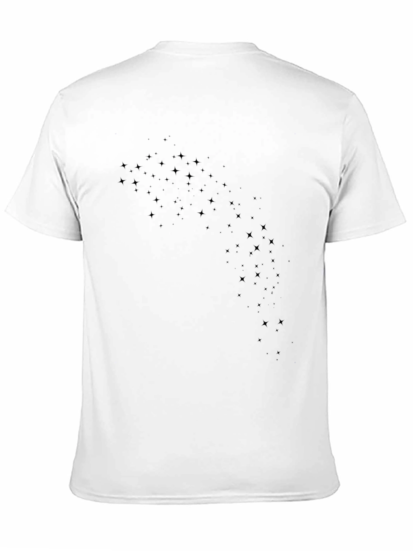 Mens Black Star Pattern Crew Neck T-Shirt