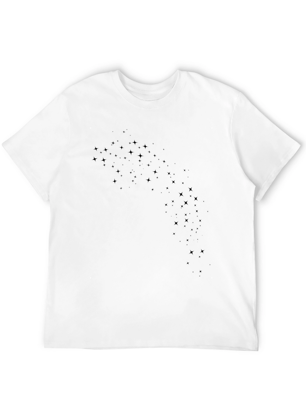 Mens Black Star Pattern Crew Neck T-Shirt