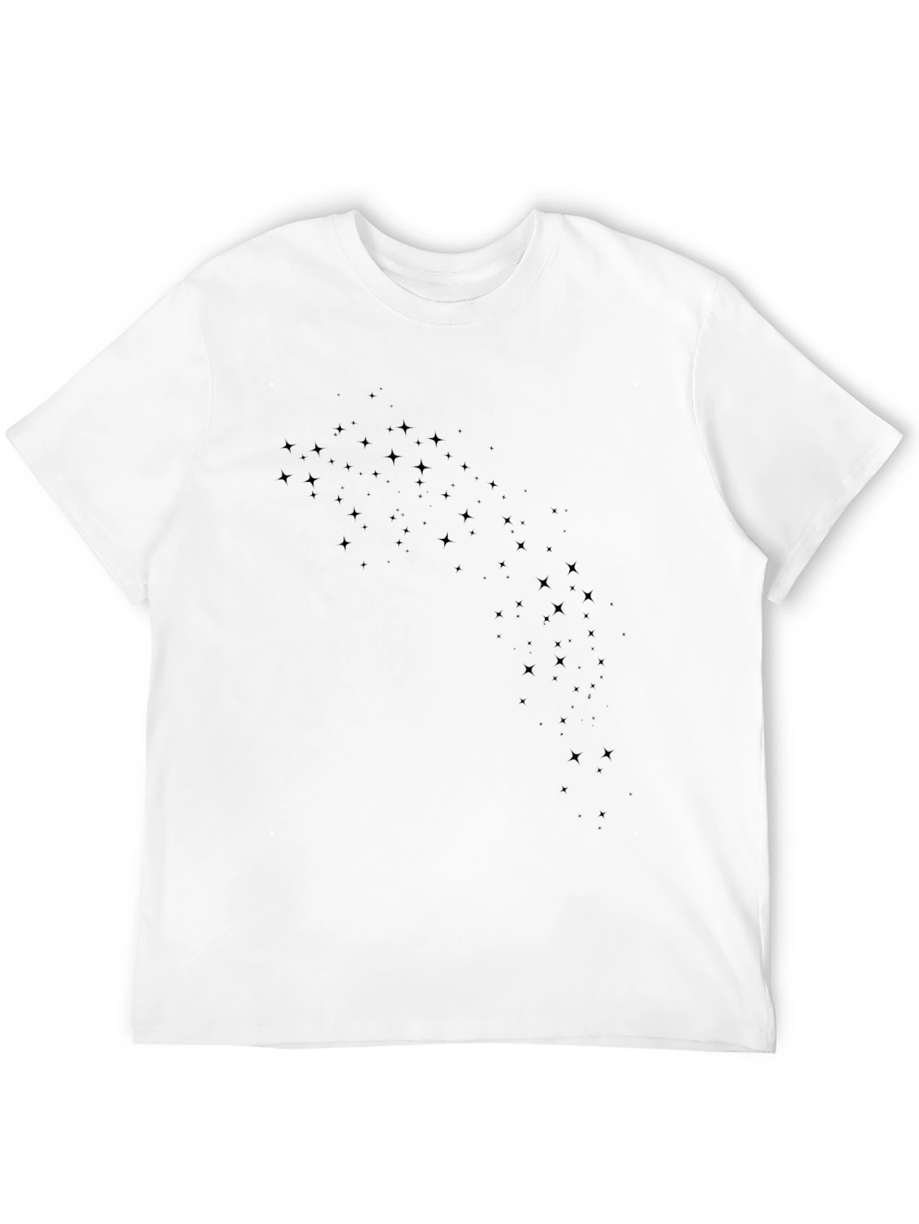 Mens Black Star Pattern Crew Neck T-Shirt