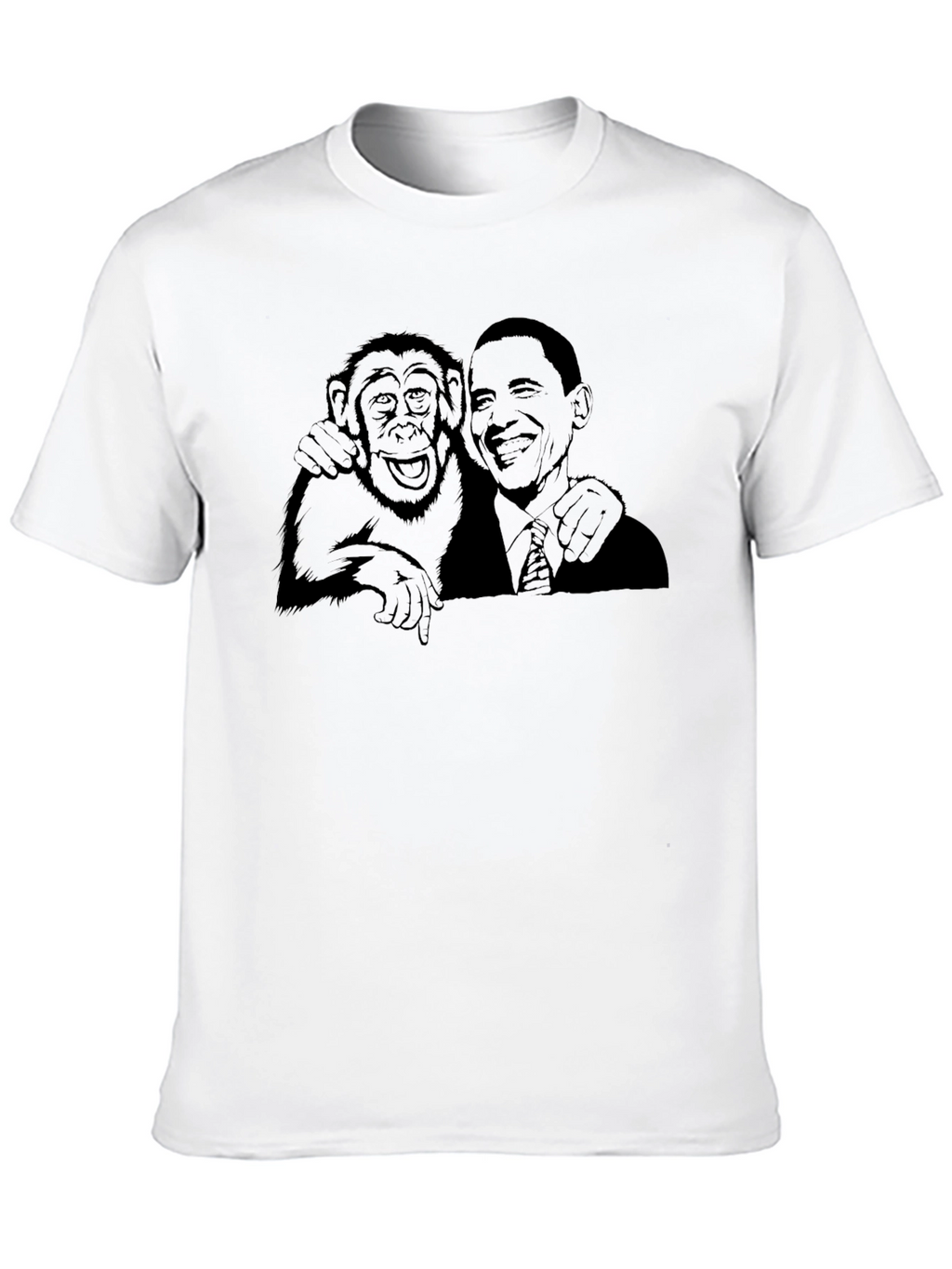 Obama & Monkey Black Graphic Tee