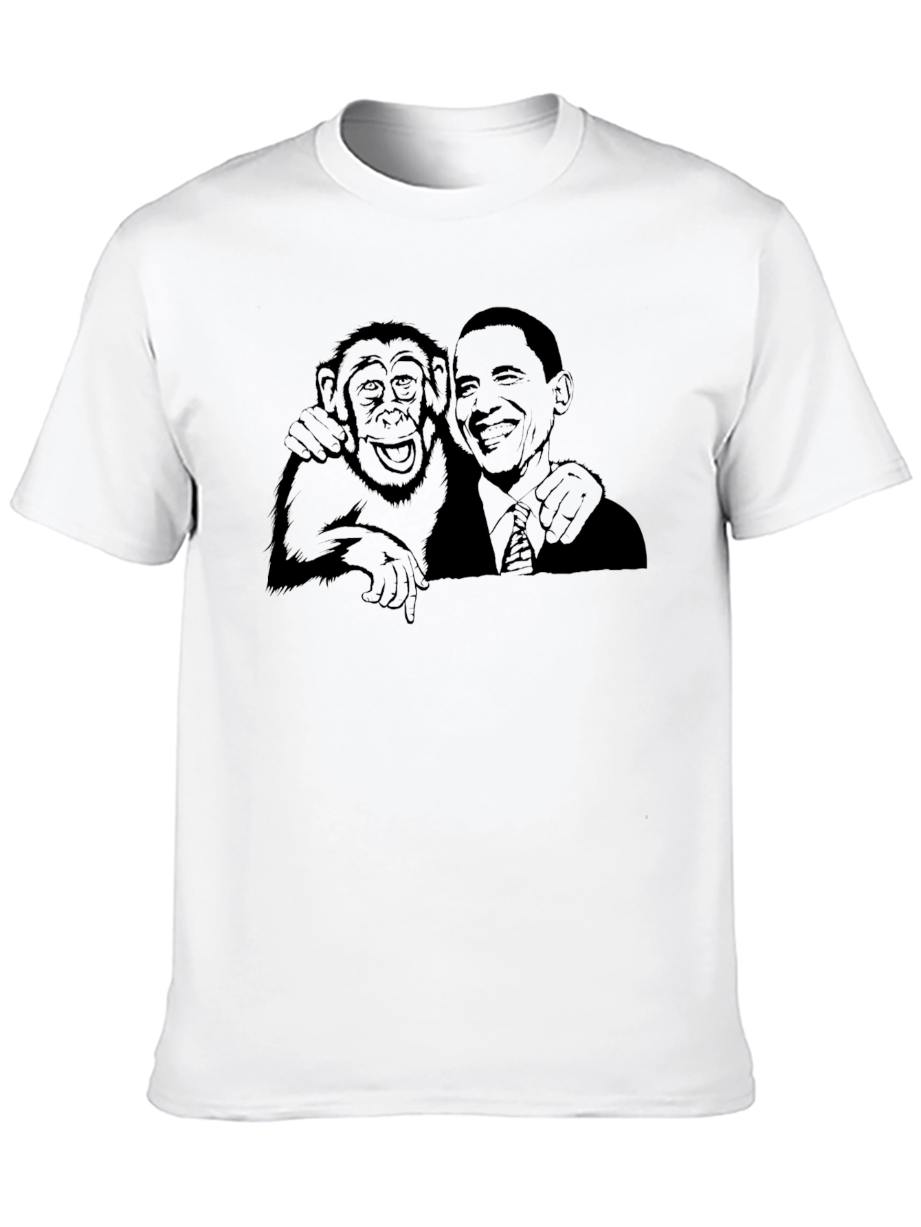 Obama & Monkey Black Graphic Tee