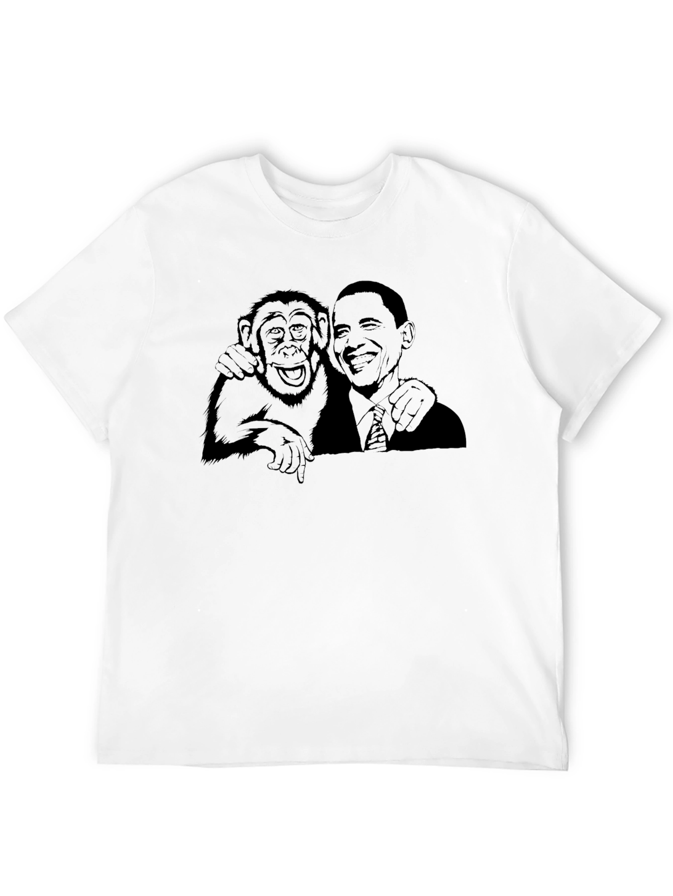 Obama & Monkey Black Graphic Tee