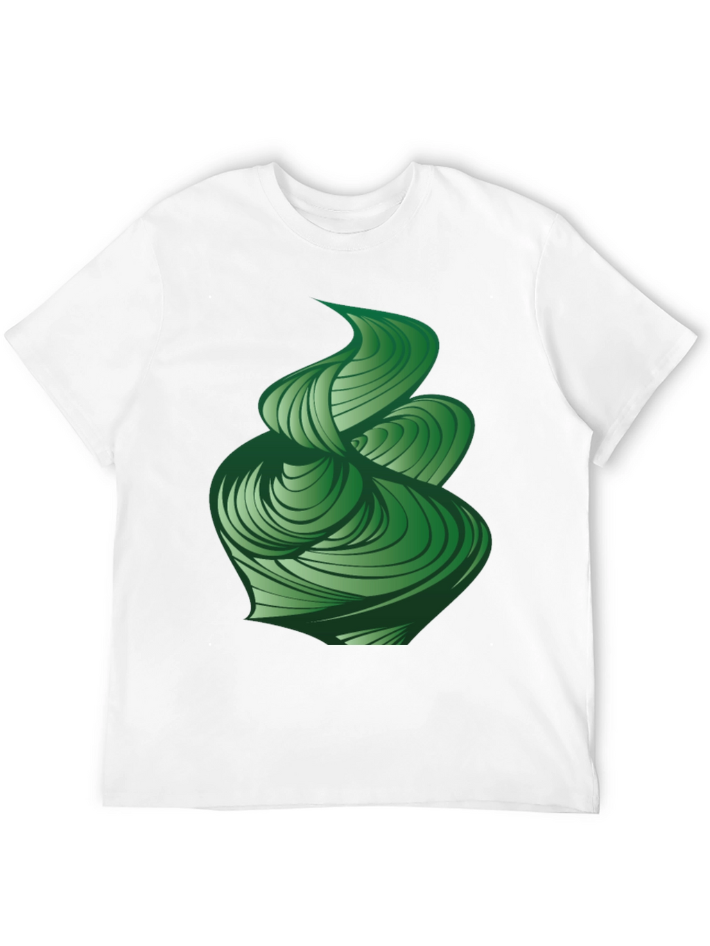 Abstract Green Swirl Graphic Tee - Modern Design