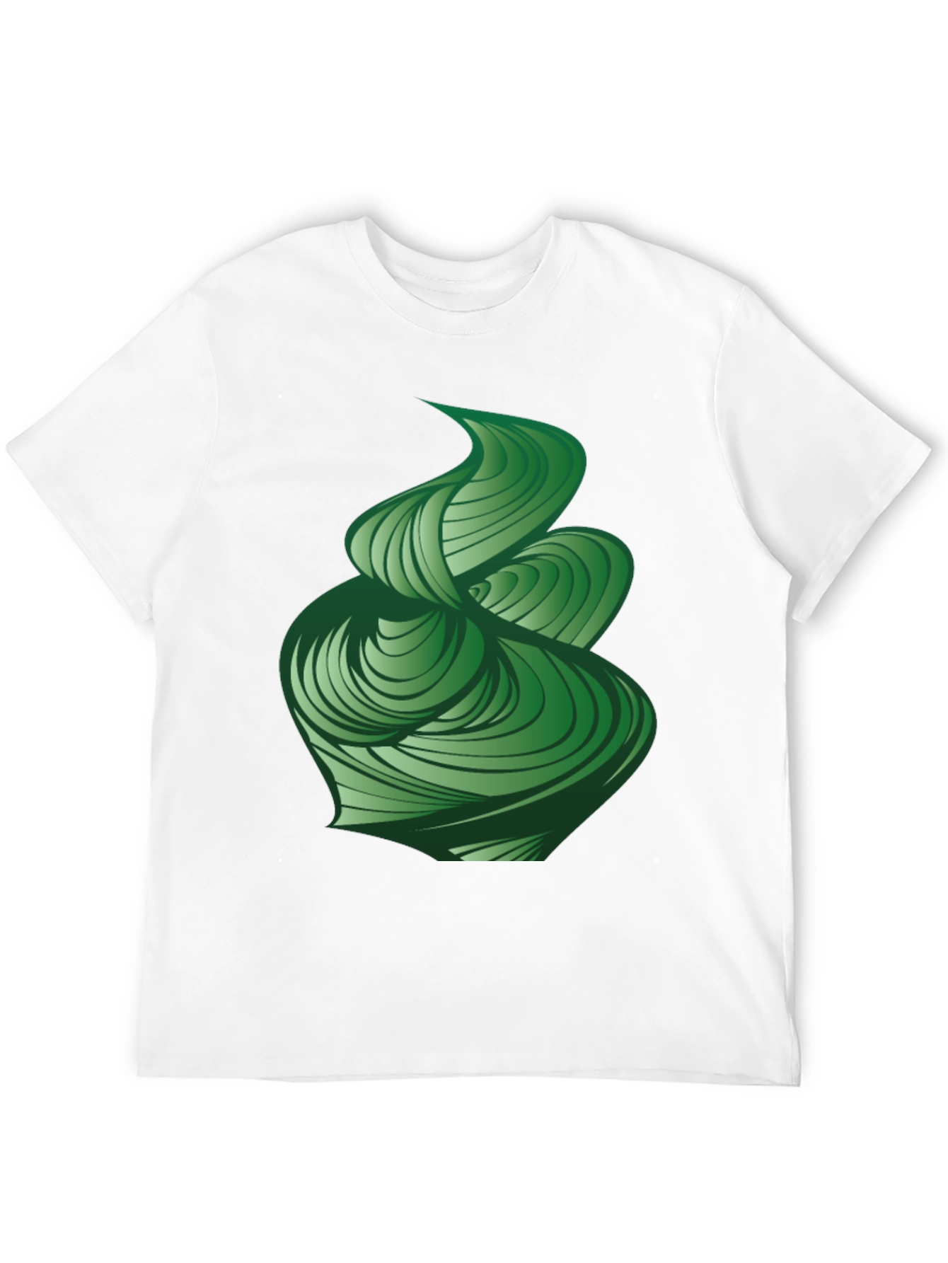 Abstract Green Swirl Graphic Tee - Modern Design