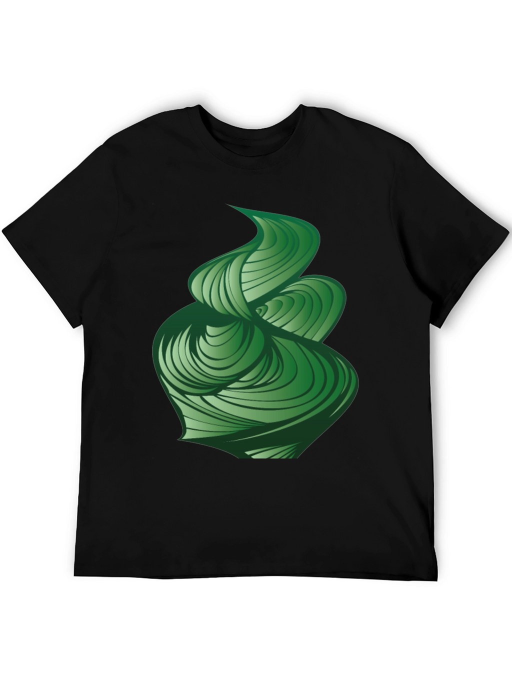 Abstract Green Swirl Graphic Tee - Modern Design