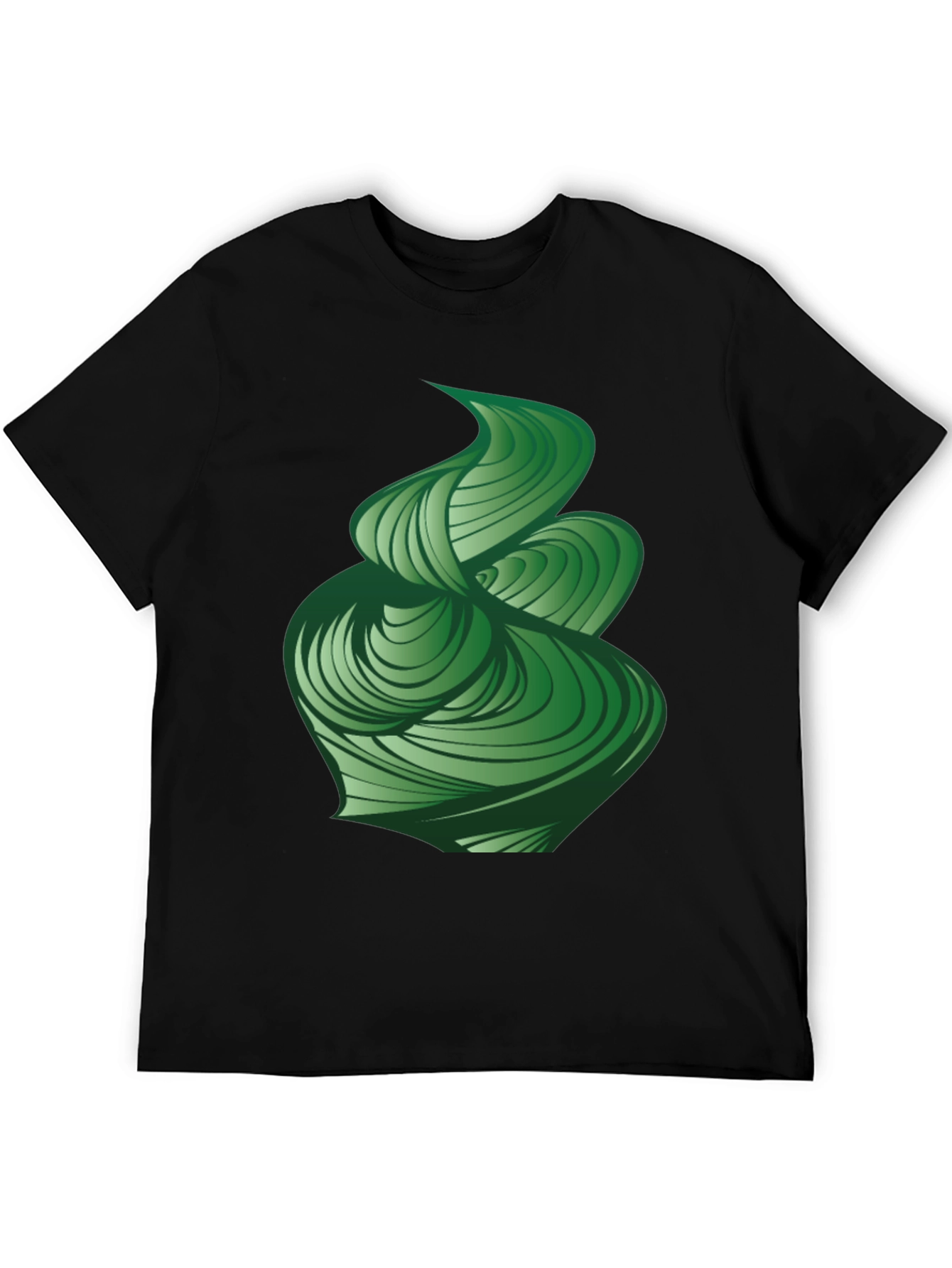 Abstract Green Swirl Graphic Tee - Modern Design