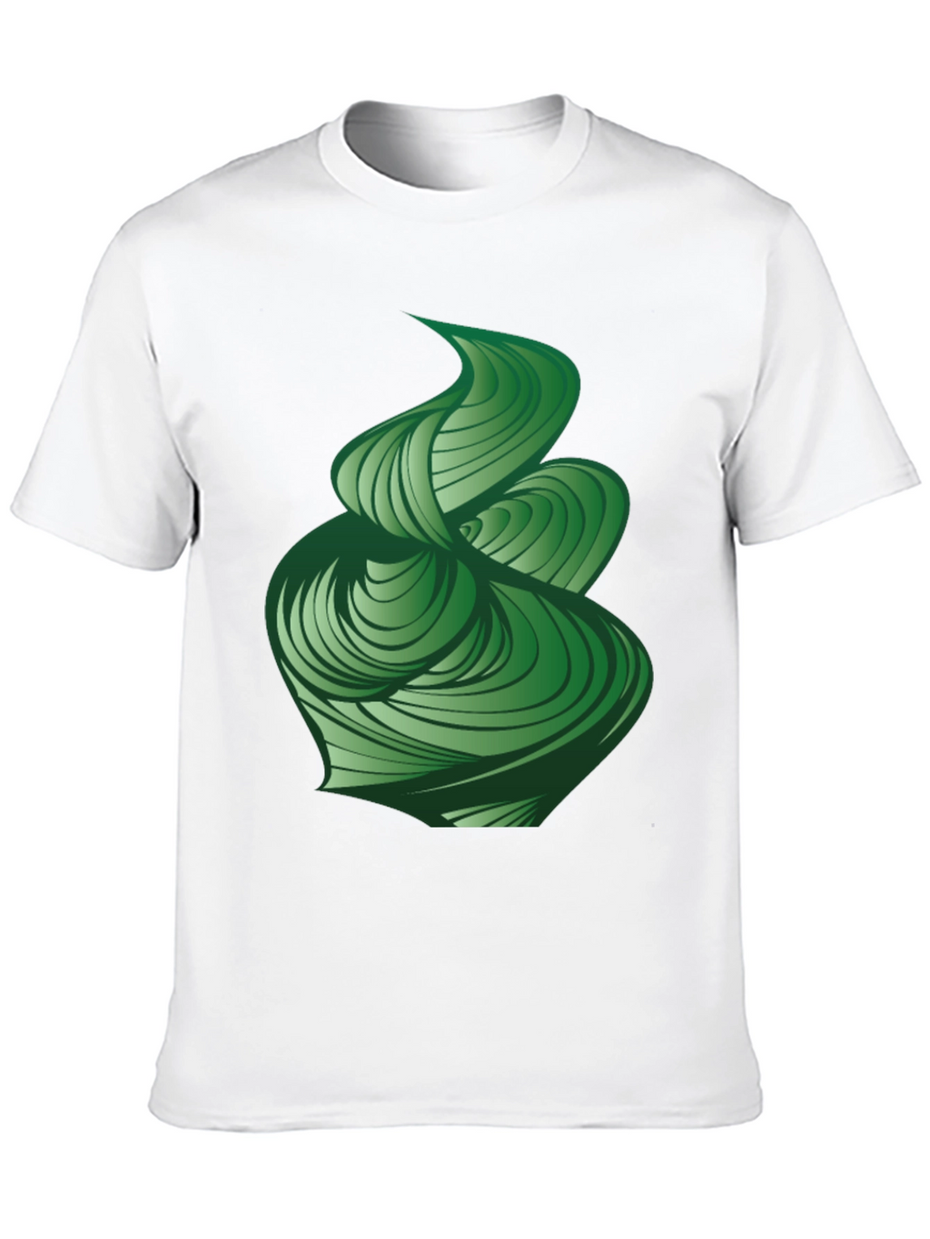 Abstract Green Swirl Graphic Tee - Modern Design