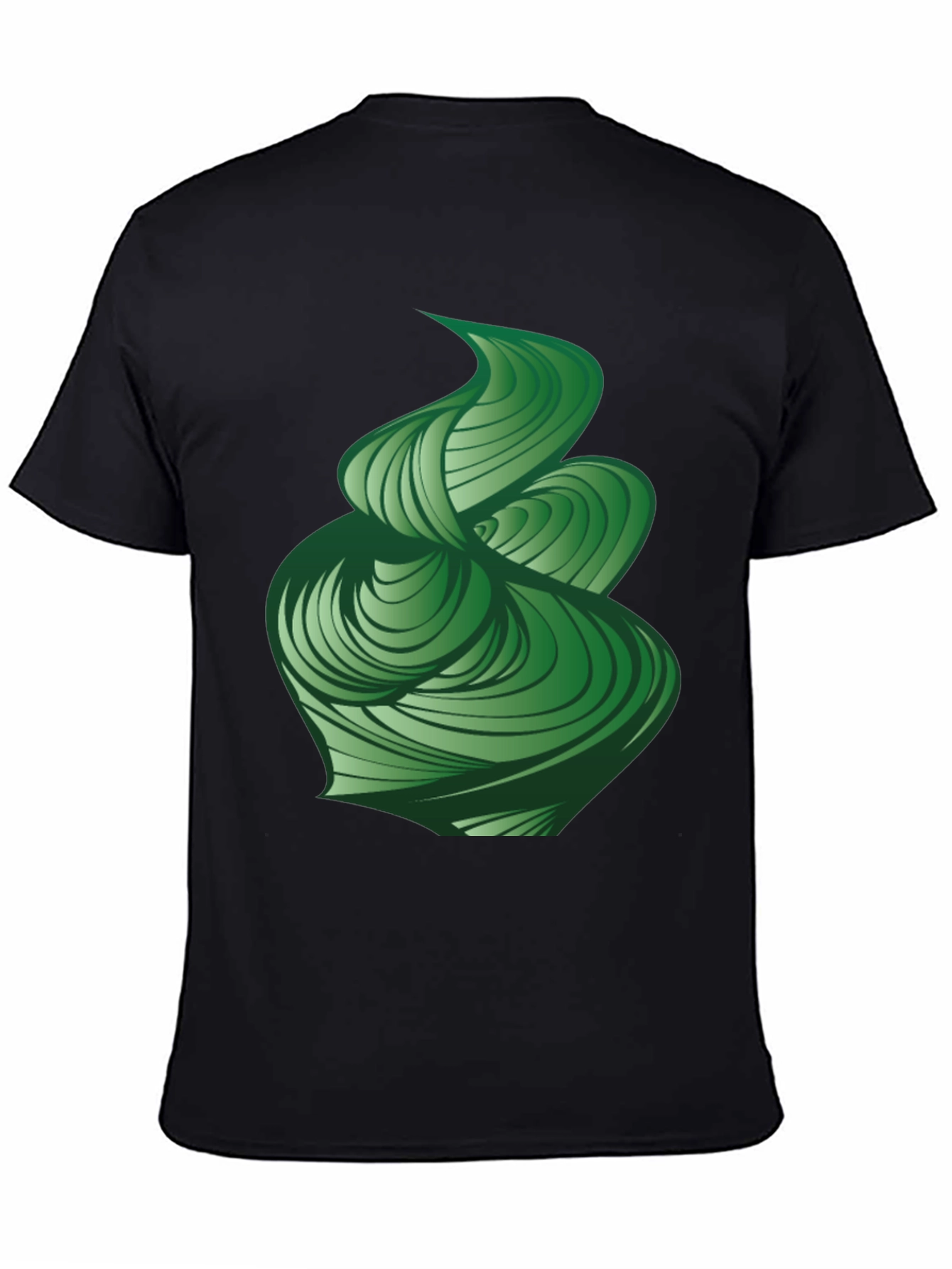 Abstract Green Swirl Graphic Tee - Modern Design