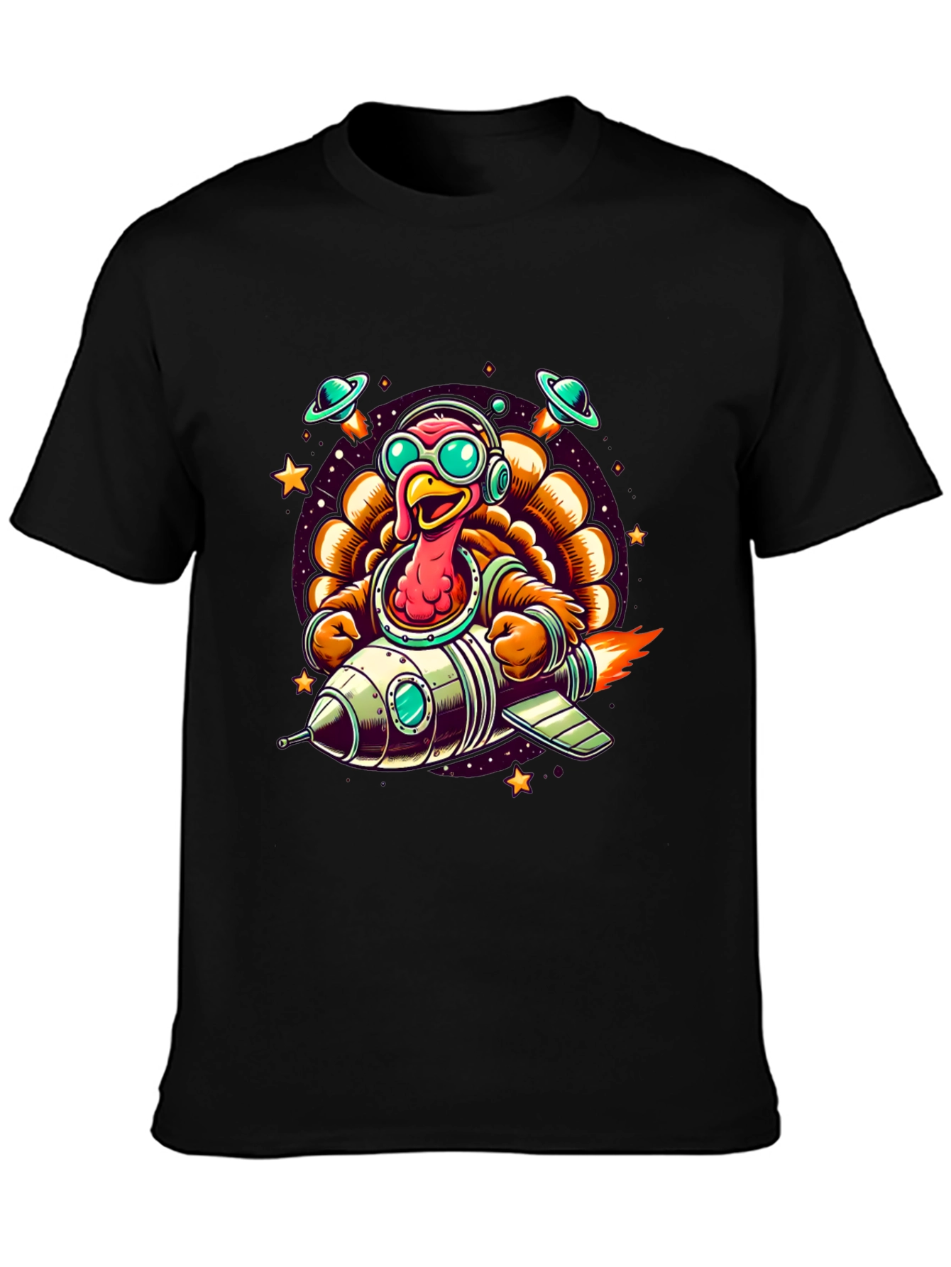 Turkey Astronaut T-Shirt - Thanksgiving Space Adventure