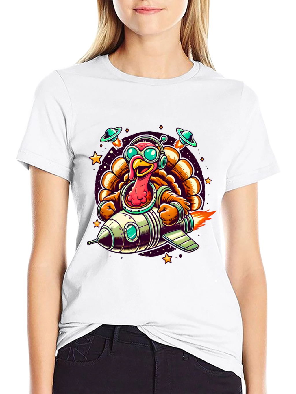 Turkey Astronaut T-Shirt - Thanksgiving Space Adventure