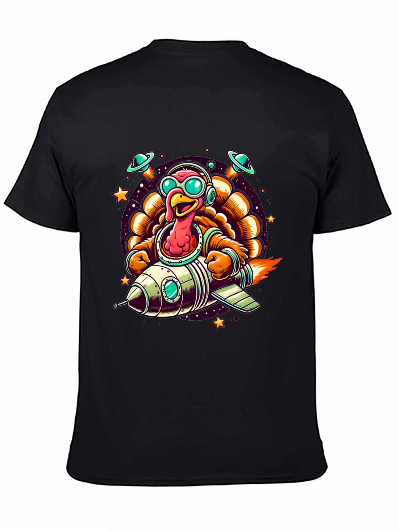 Turkey Astronaut T-Shirt - Thanksgiving Space Adventure