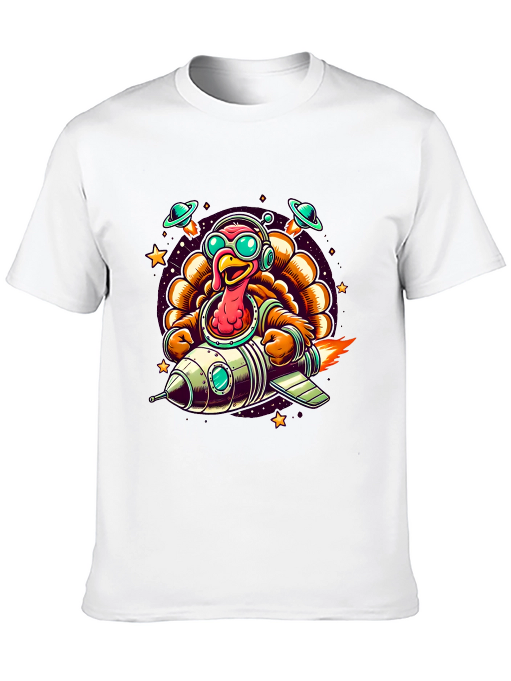 Turkey Astronaut T-Shirt - Thanksgiving Space Adventure