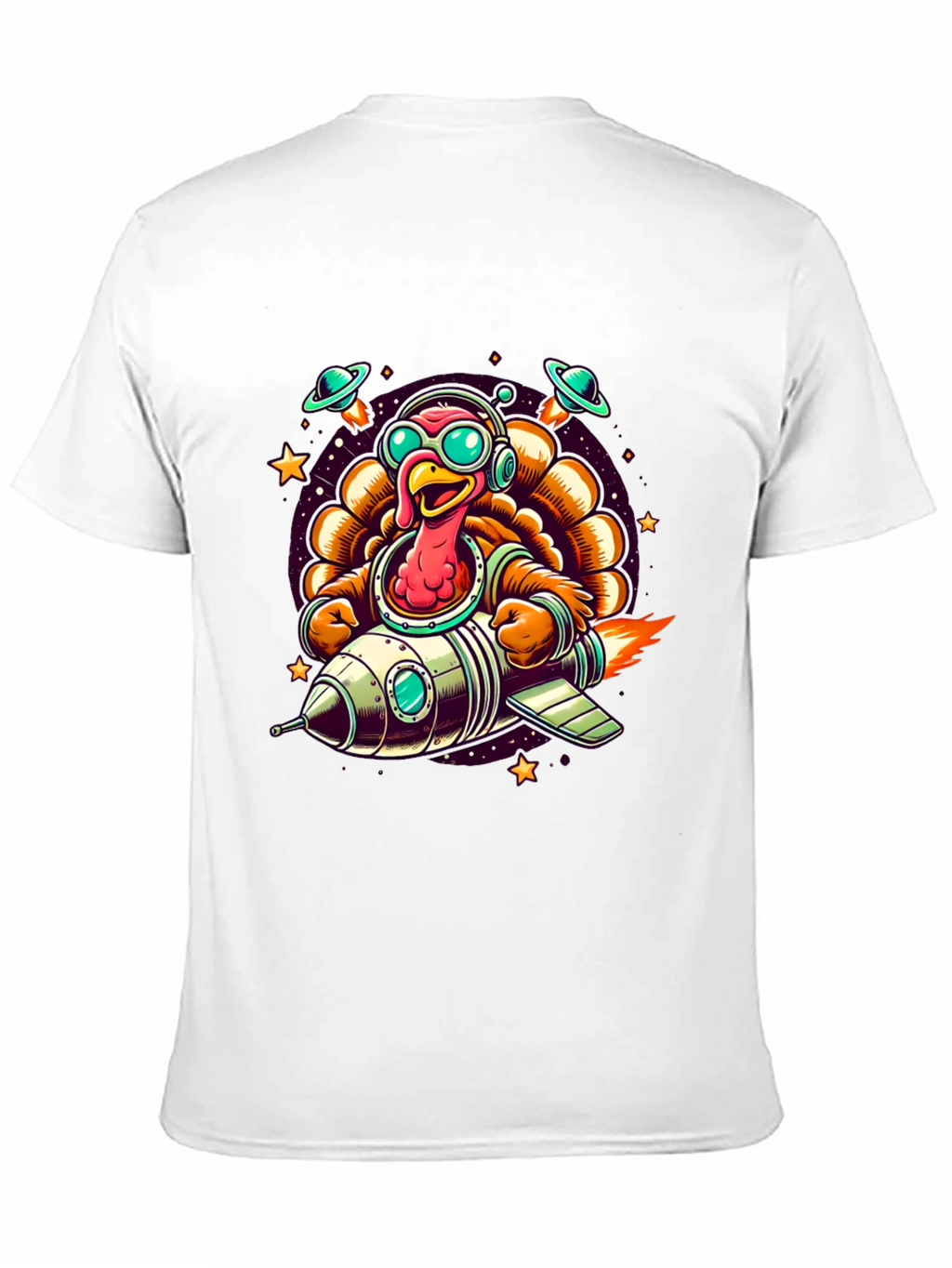 Turkey Astronaut T-Shirt - Thanksgiving Space Adventure