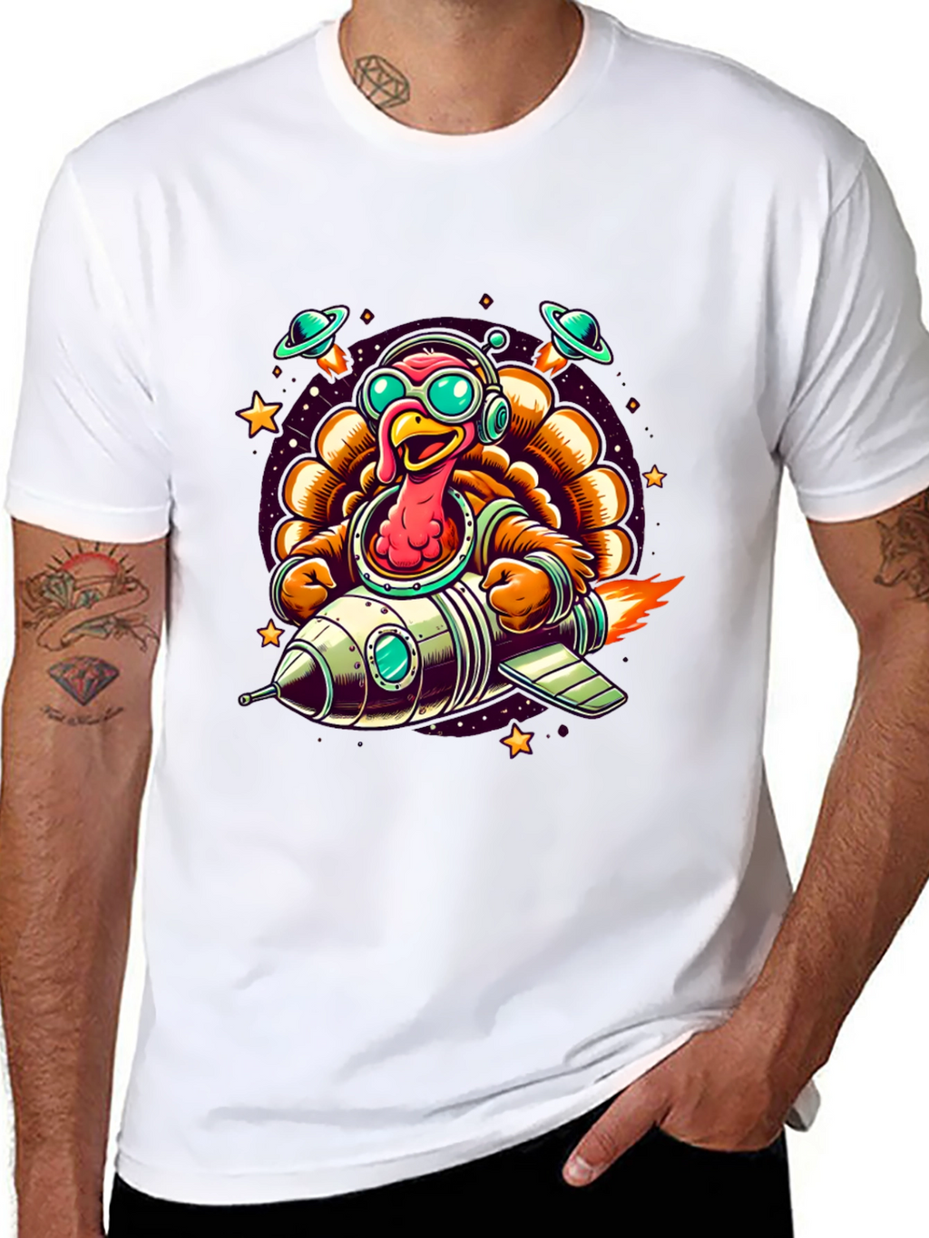 Turkey Astronaut T-Shirt - Thanksgiving Space Adventure