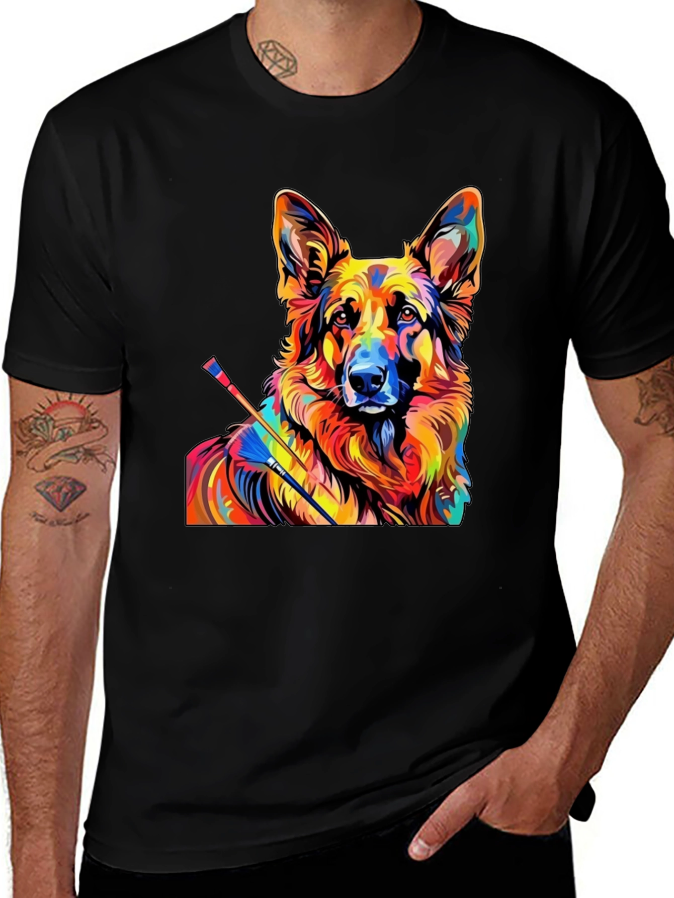 Colorful German Shepherd Graphic Tee