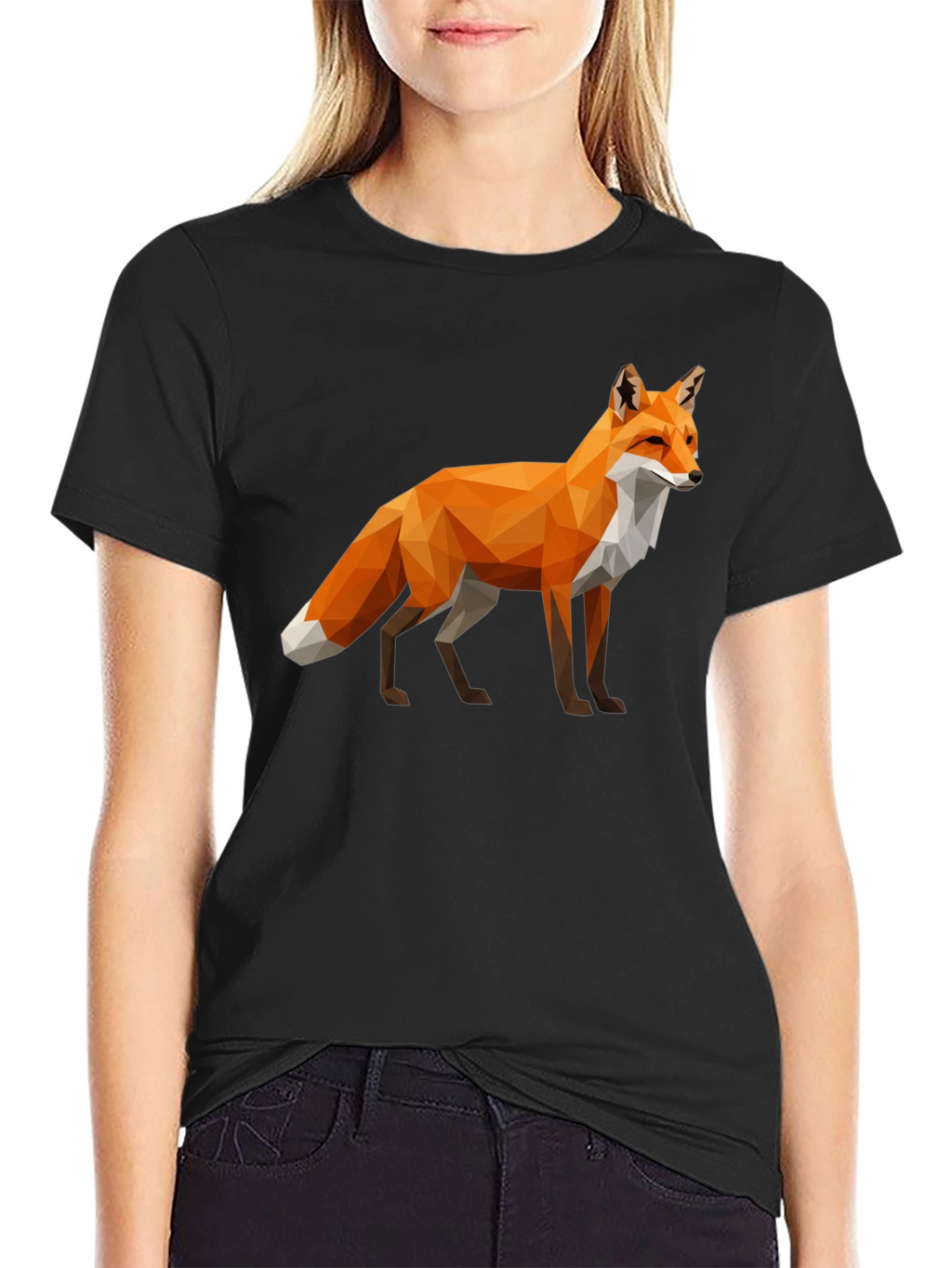 Geometric Fox Graphic T-Shirt