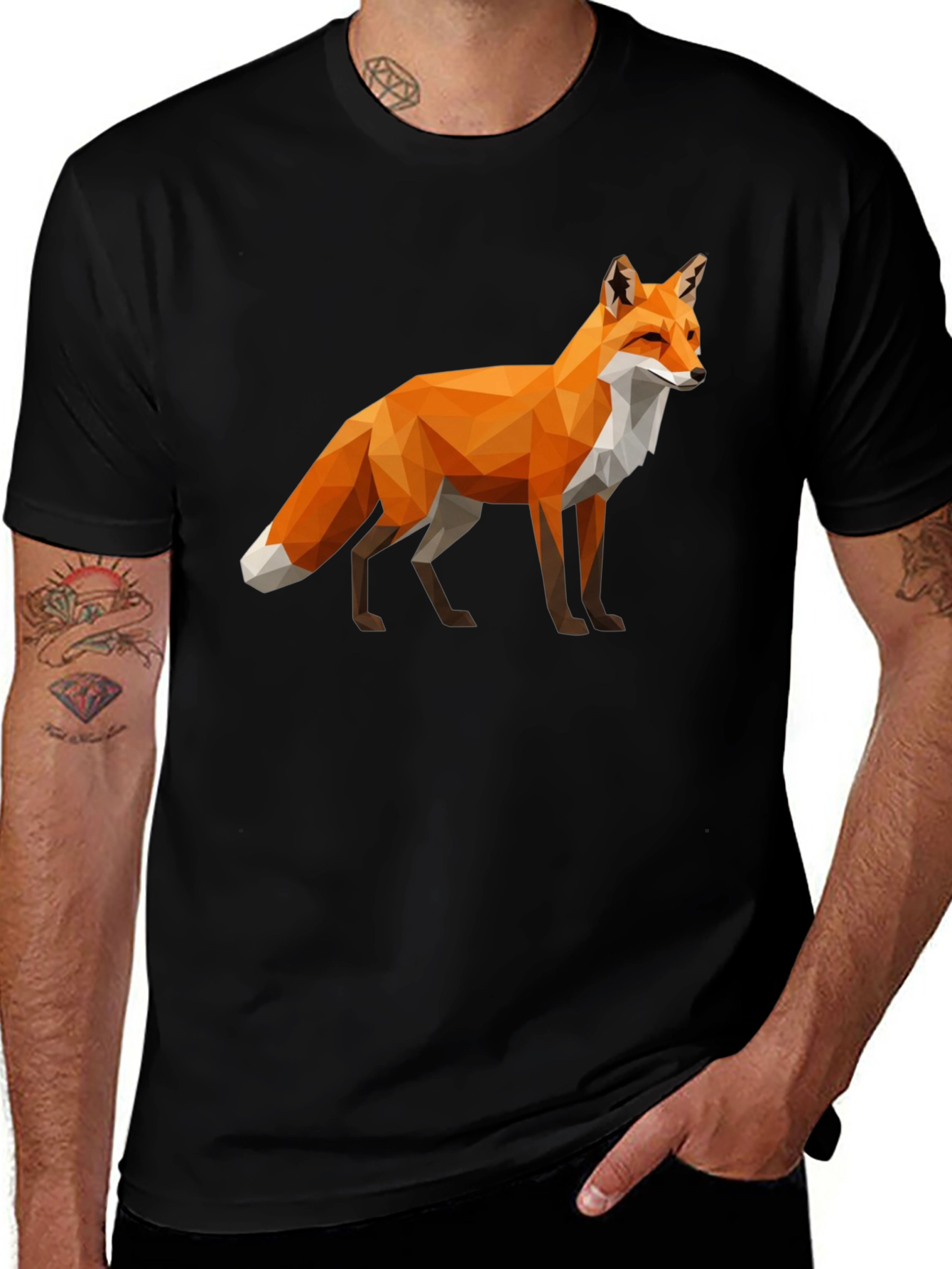 Geometric Fox Graphic T-Shirt