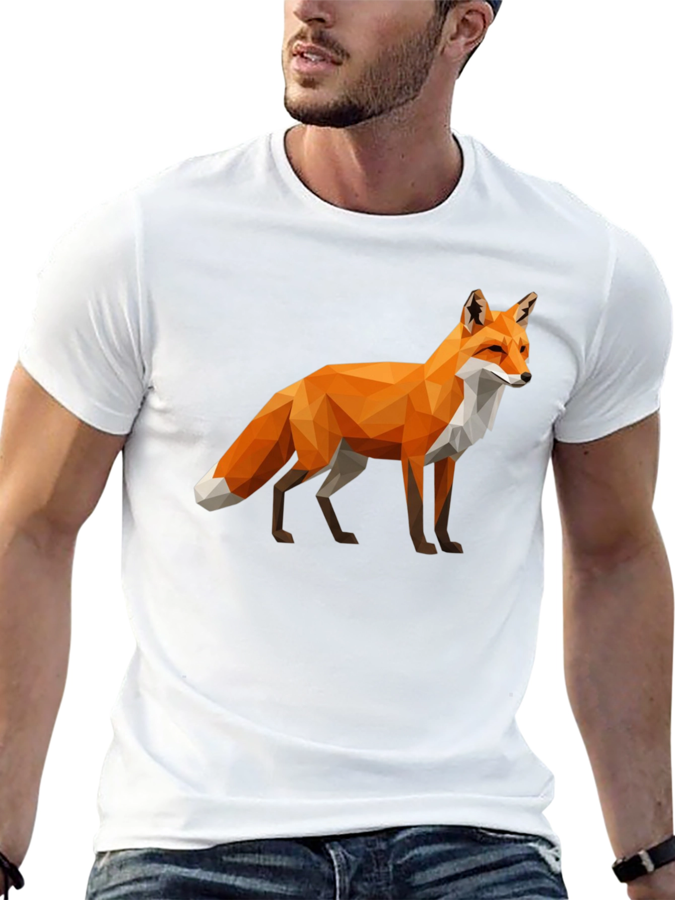 Geometric Fox Graphic T-Shirt