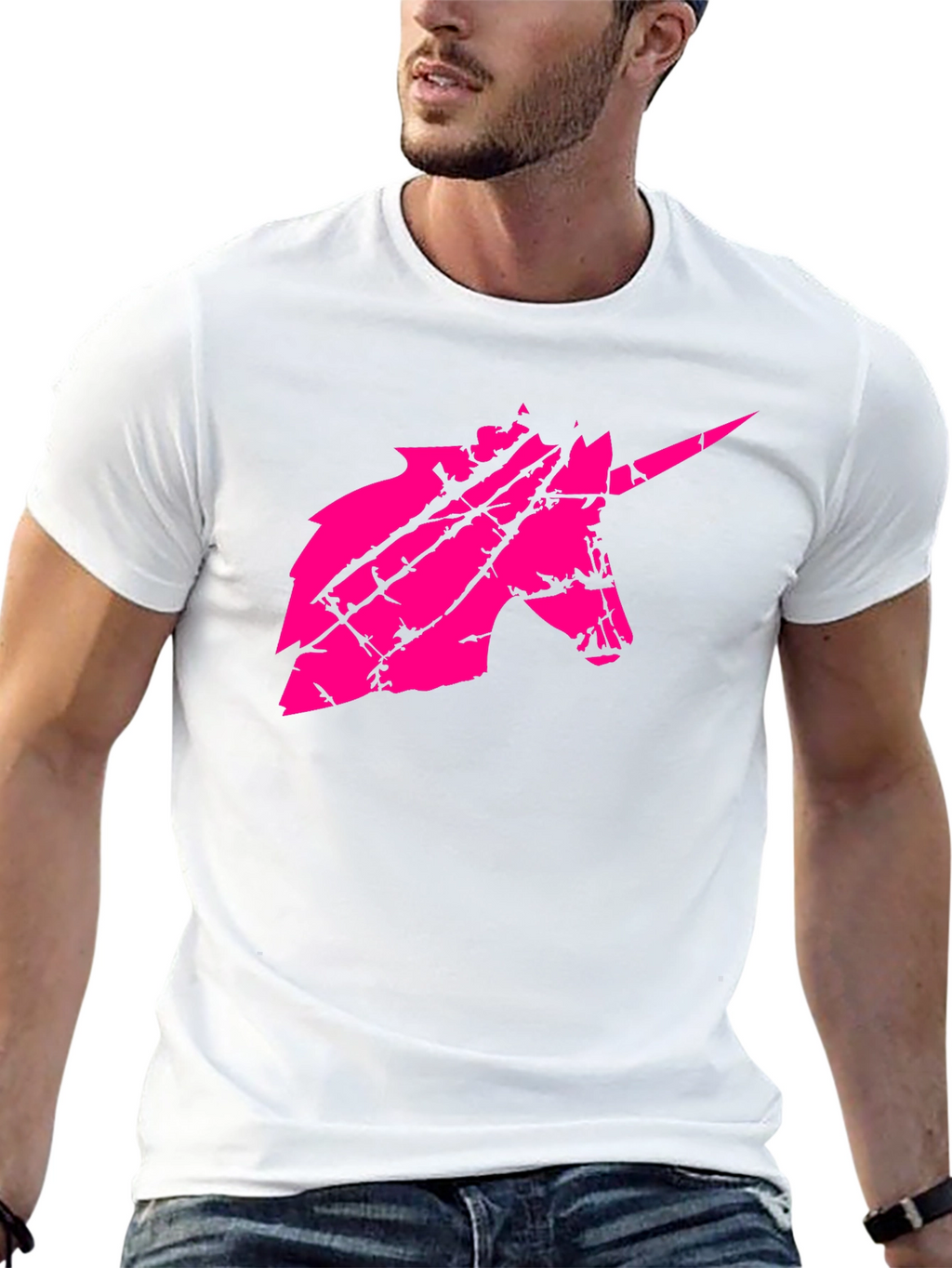 Unicorn Graphic Mens Black T-Shirt