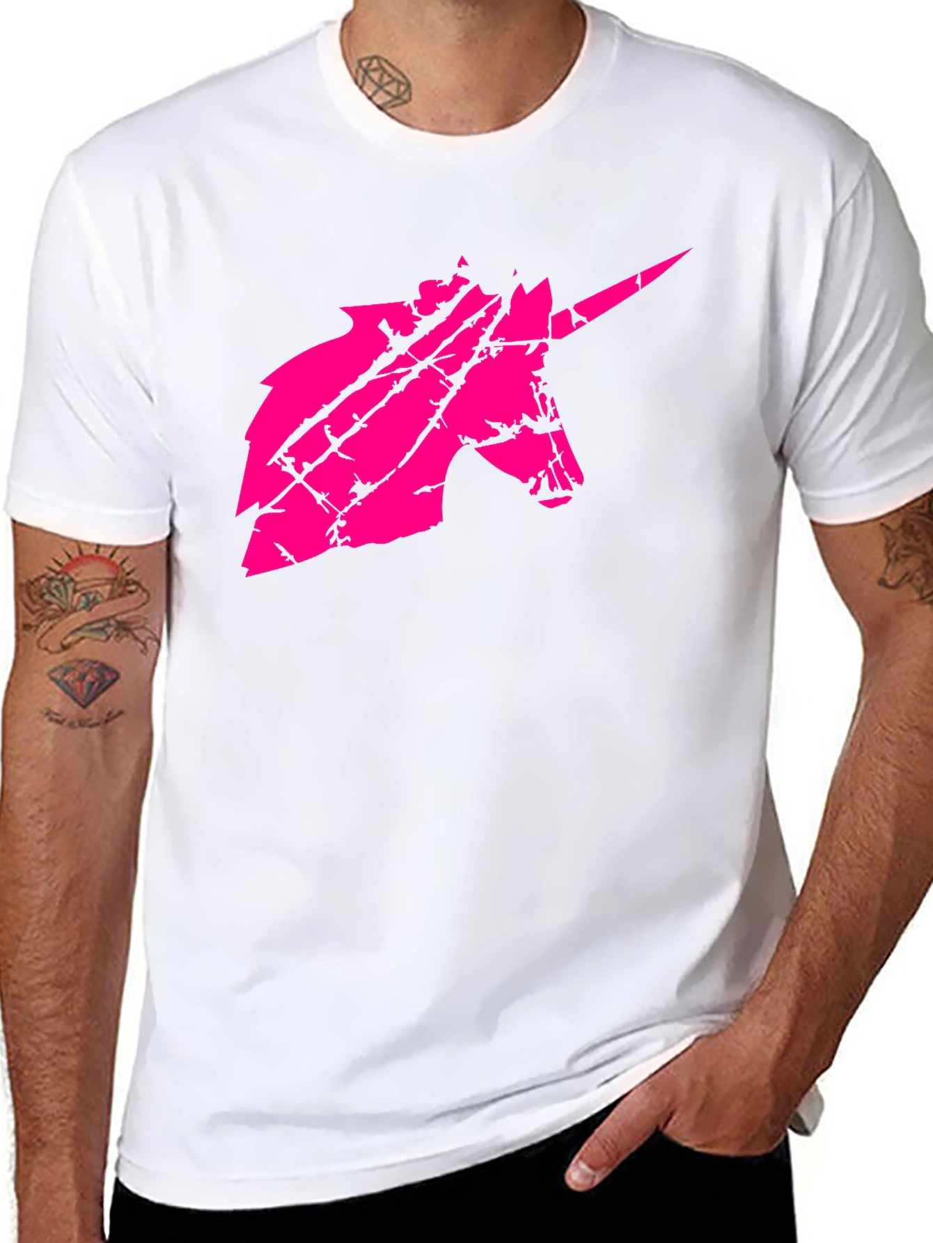 Unicorn Graphic Mens Black T-Shirt
