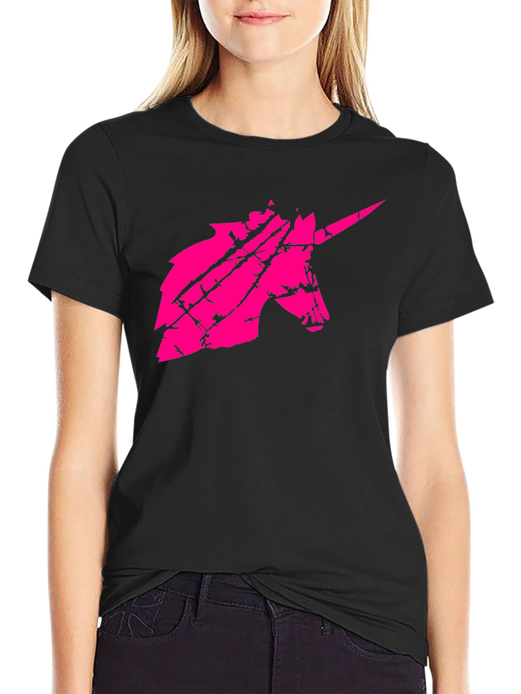Unicorn Graphic Mens Black T-Shirt