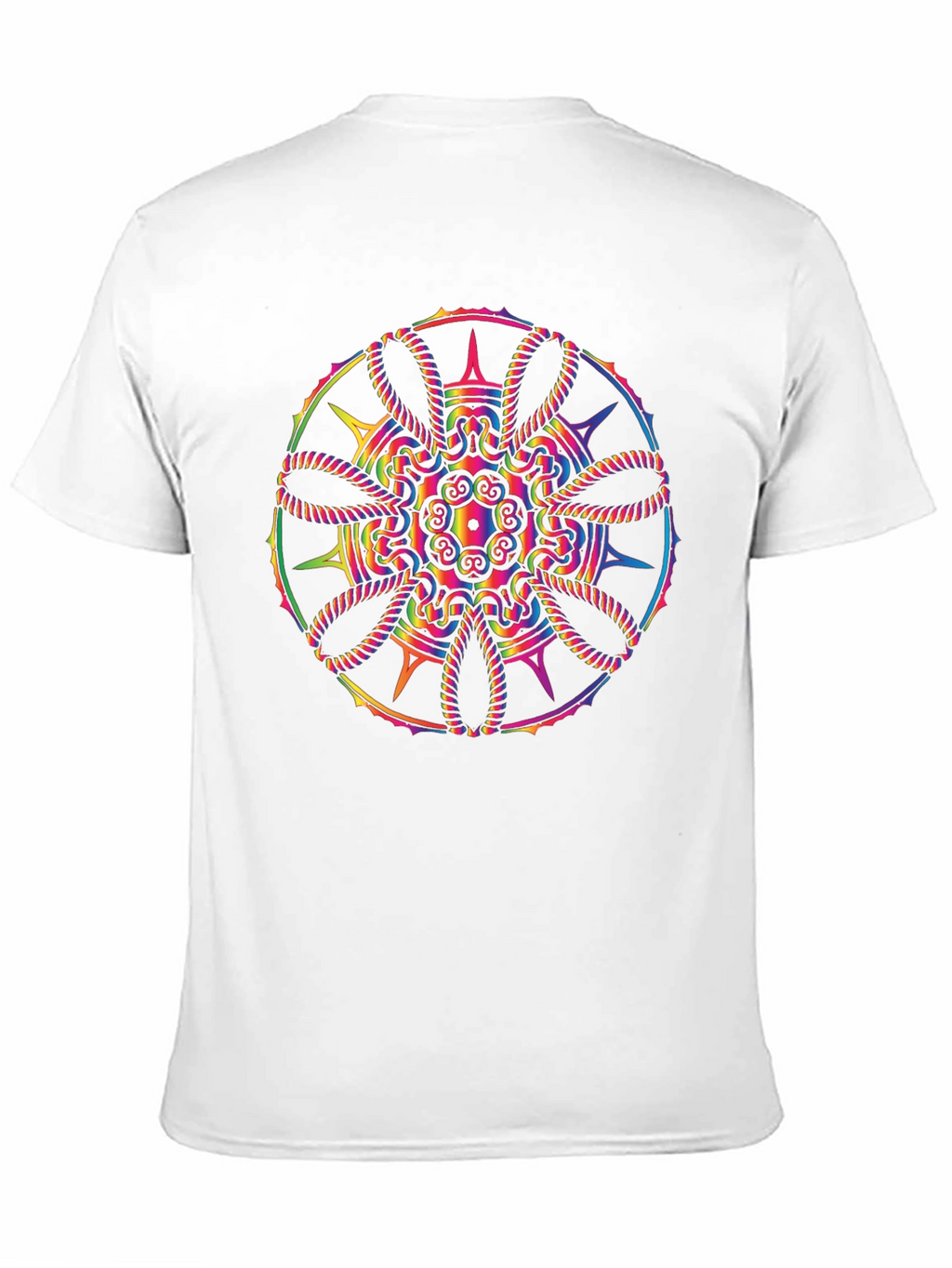 Rainbow Mandala Graphic Black T-Shirt