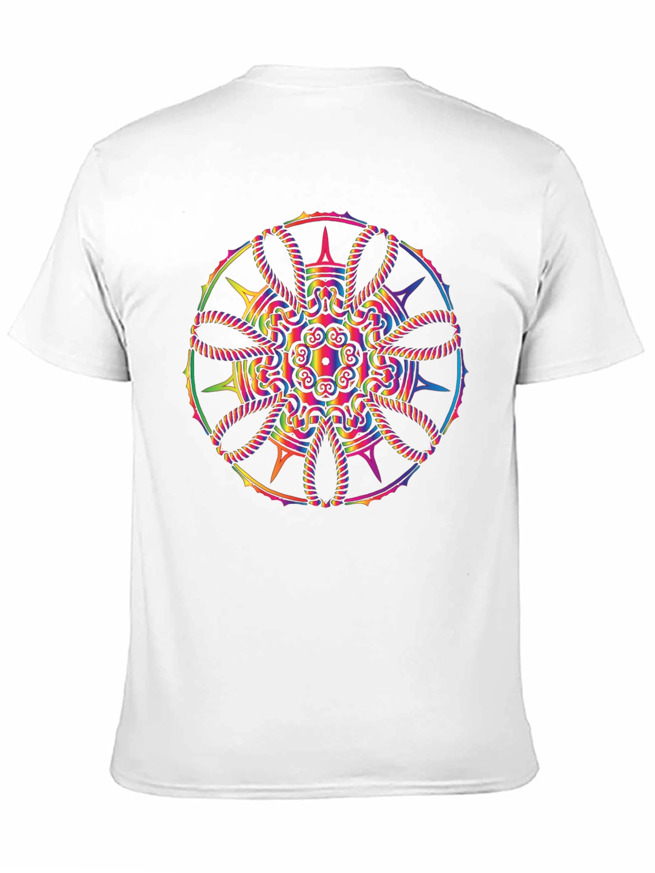 Rainbow Mandala Graphic Black T-Shirt