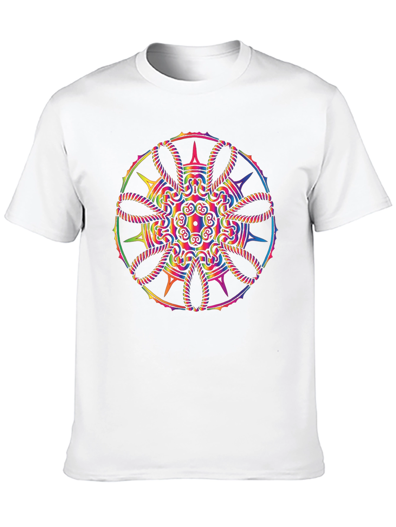 Rainbow Mandala Graphic Black T-Shirt