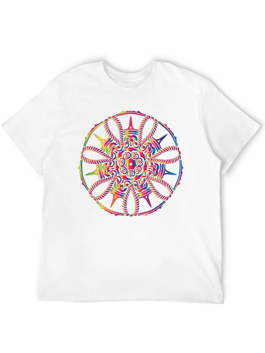 Rainbow Mandala Graphic Black T-Shirt