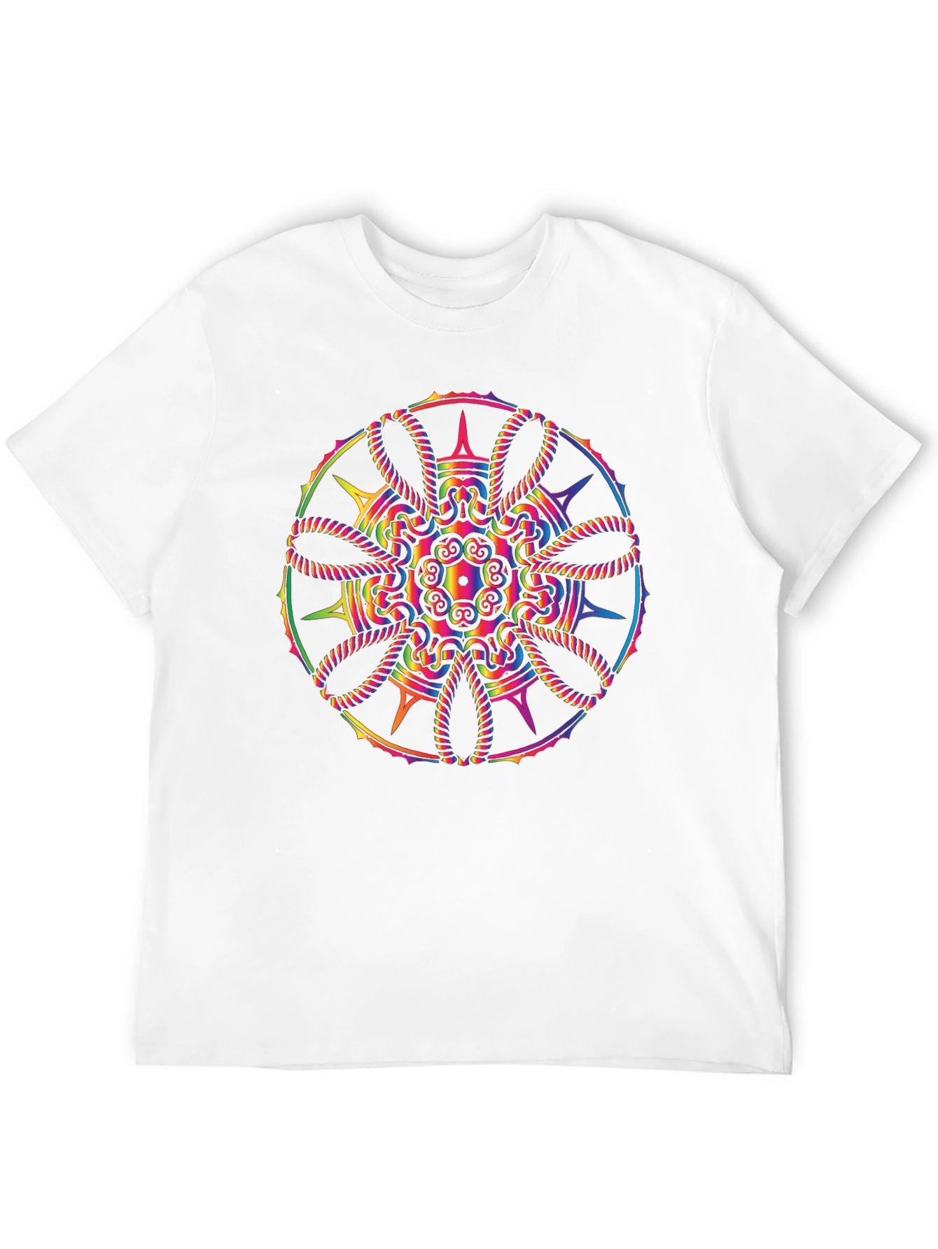 Rainbow Mandala Graphic Black T-Shirt