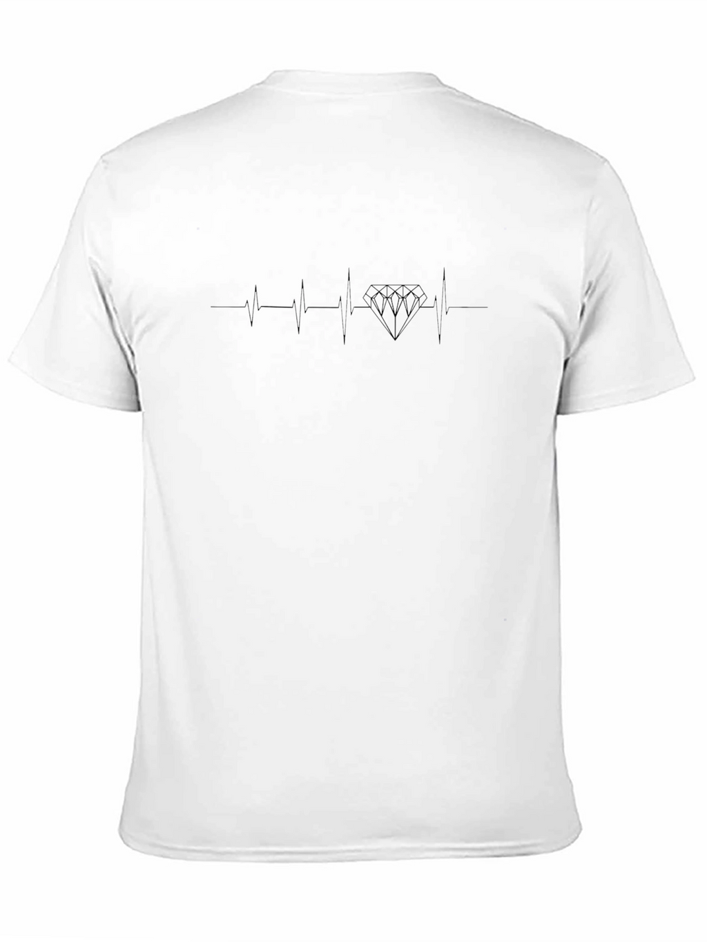 Heartbeat Diamond Mens Black Graphic Tee